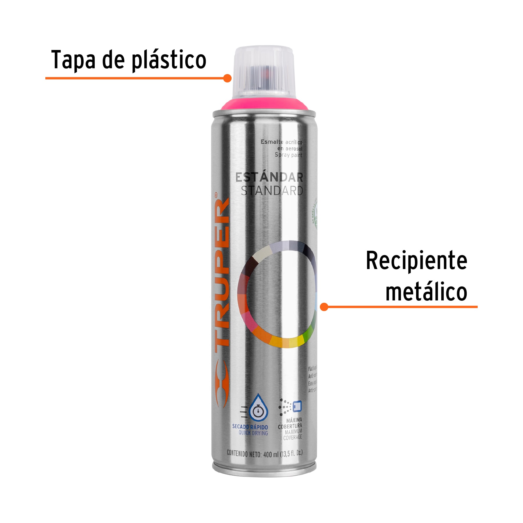 Pintura en aerosol rosa 400 ml - Imagen 3
