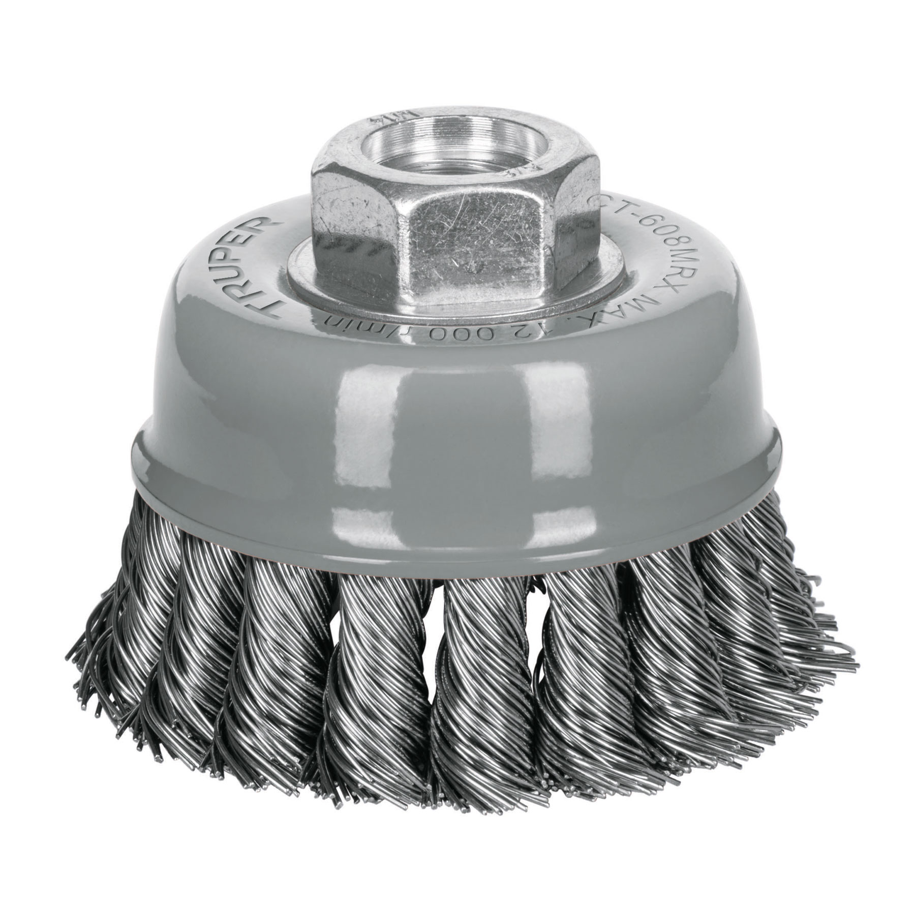 Carda copa 3" alambre trenzado grueso multi-rosca