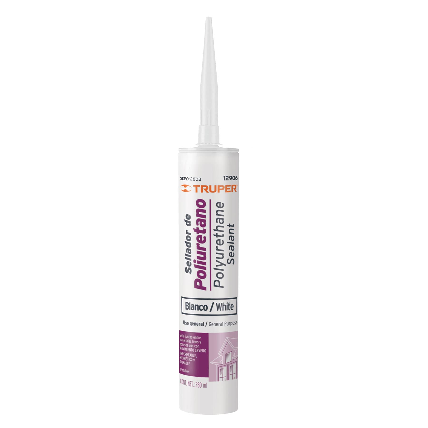 Sellador de poliuretano de 280 ml blanco