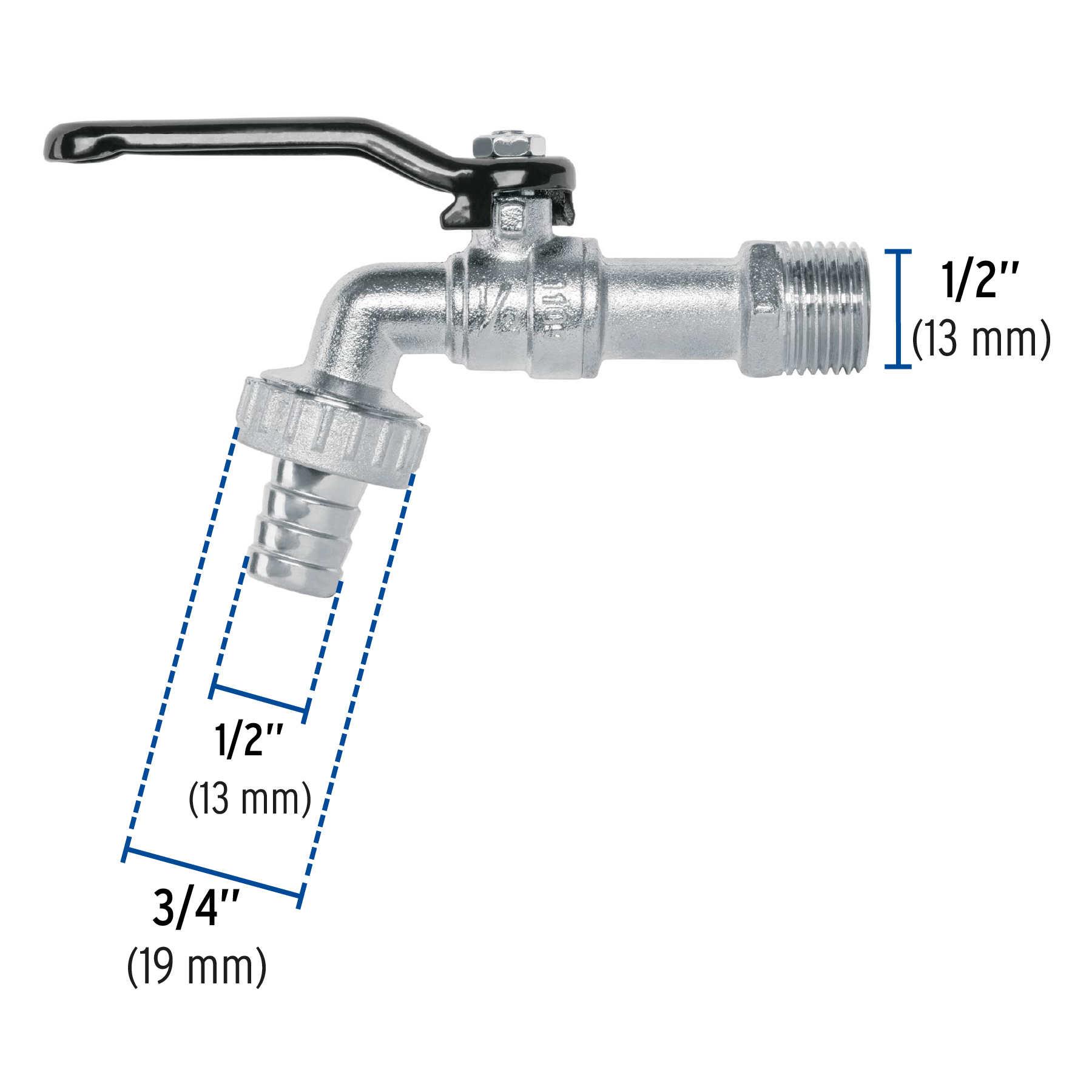 Llave esfera zinc de 1/2" Foset - Imagen 4