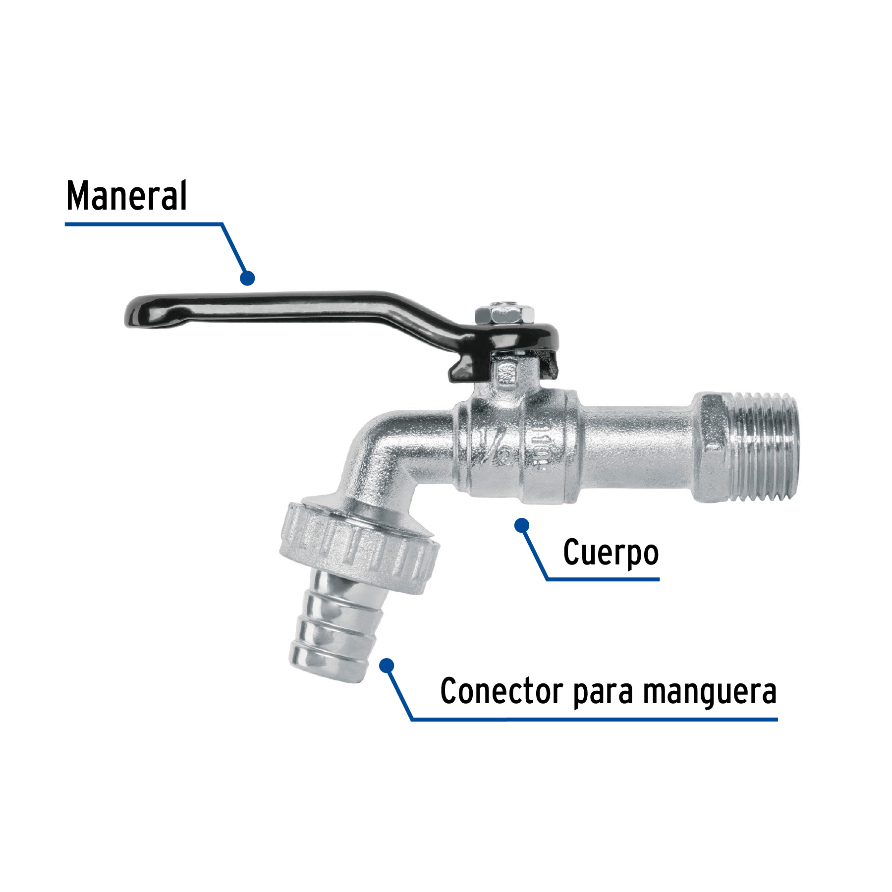 Llave esfera zinc de 1/2" Foset - Imagen 3