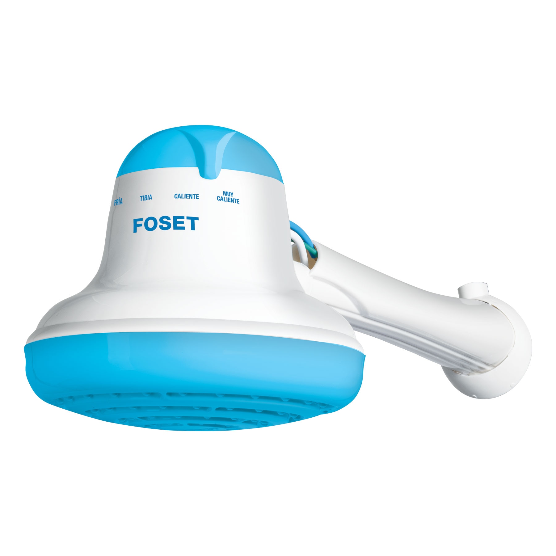 Regadera eléctrica 4 temperaturas 6-1/2" Azul Foset