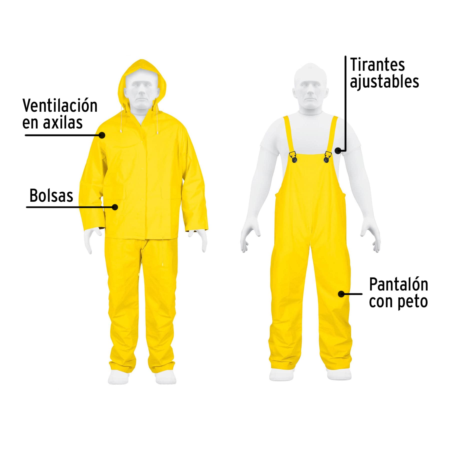 Conjunto impermeable doble capa talla G Truper - Imagen 3