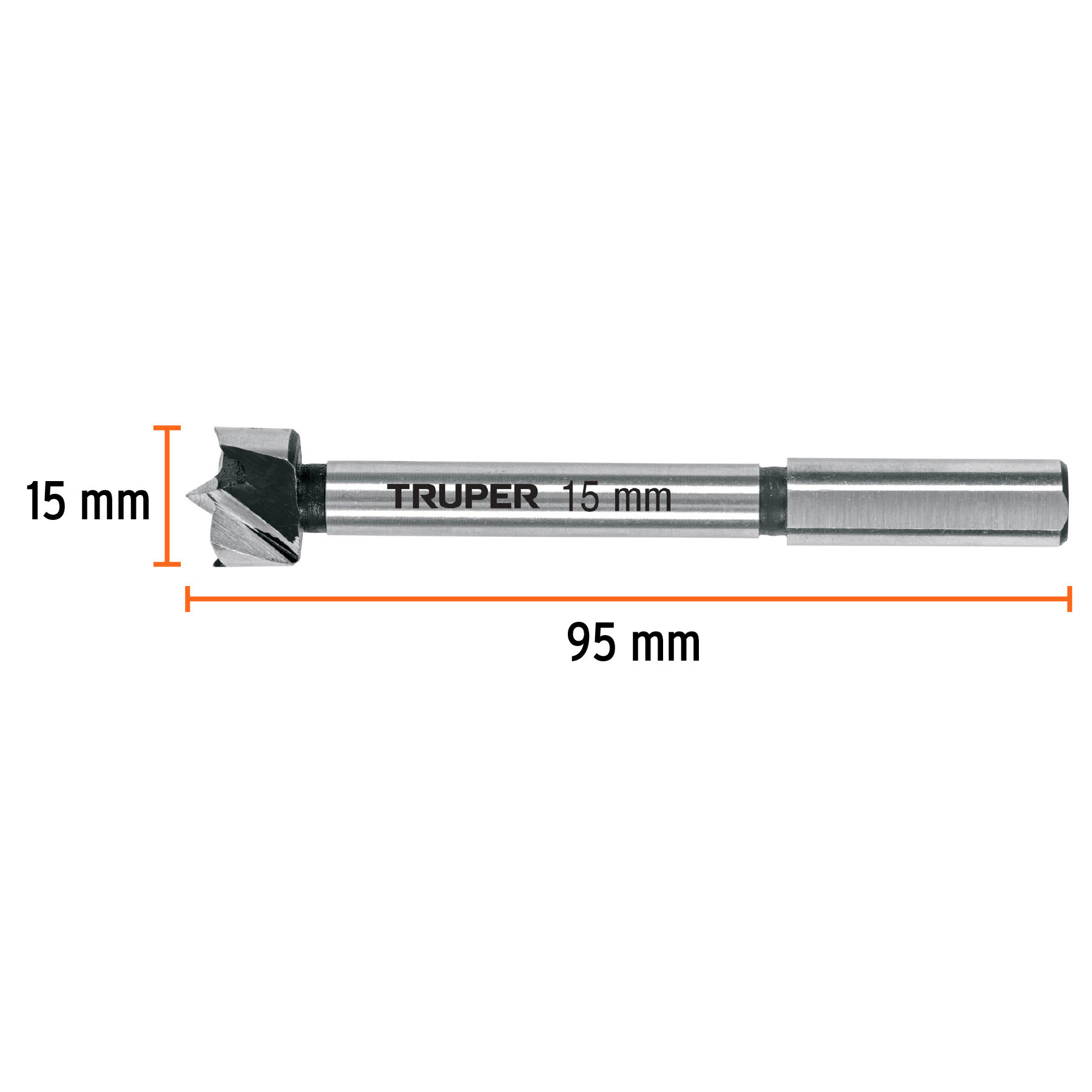 Broca forstner 15 mm para madera Truper - Imagen 3