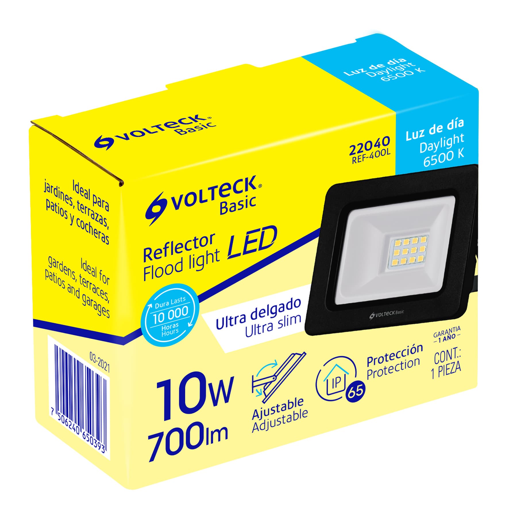 Reflector ultra delgado LED 10 W luz de día - Imagen 2