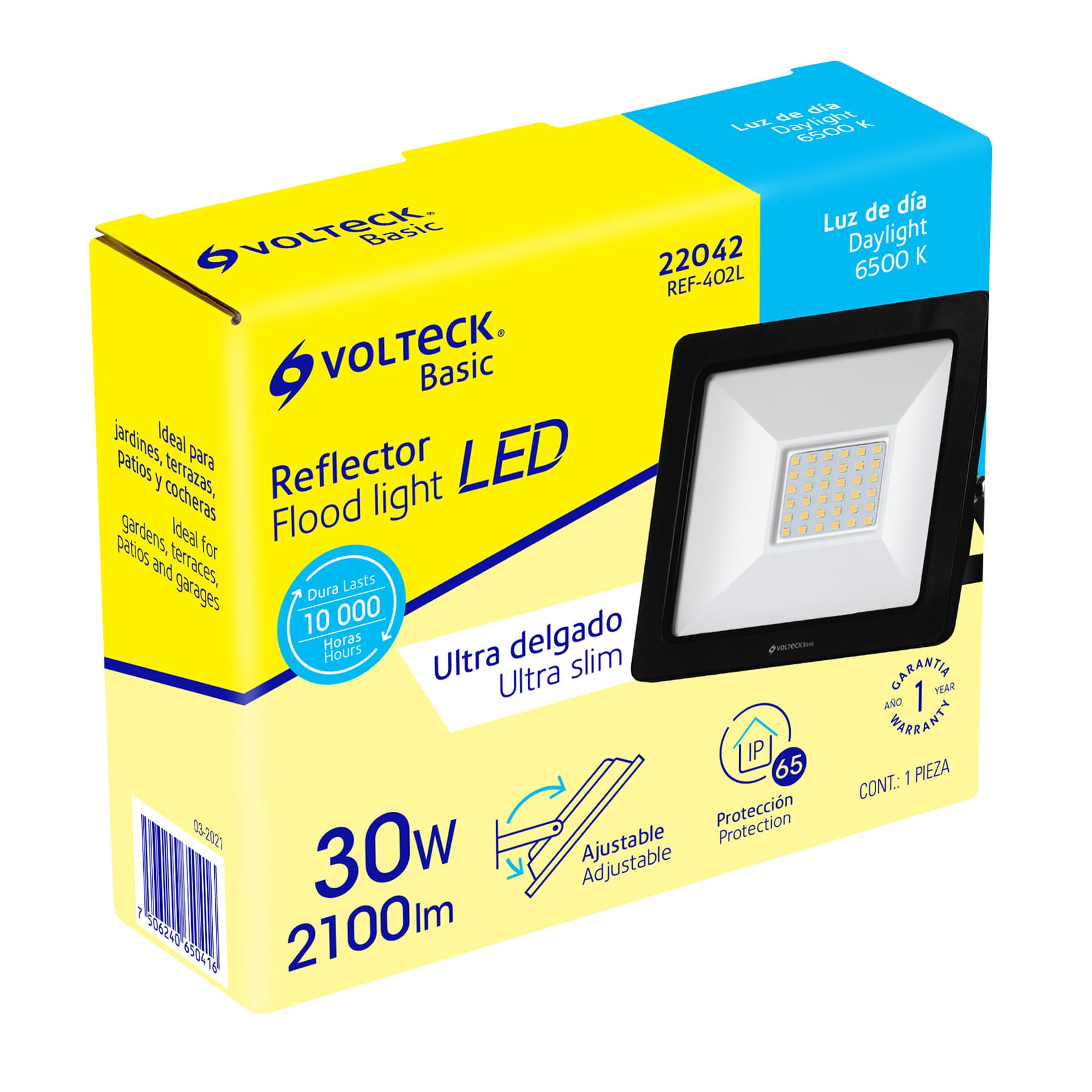 Reflector ultra delgado LED 30 W luz de día - Imagen 2