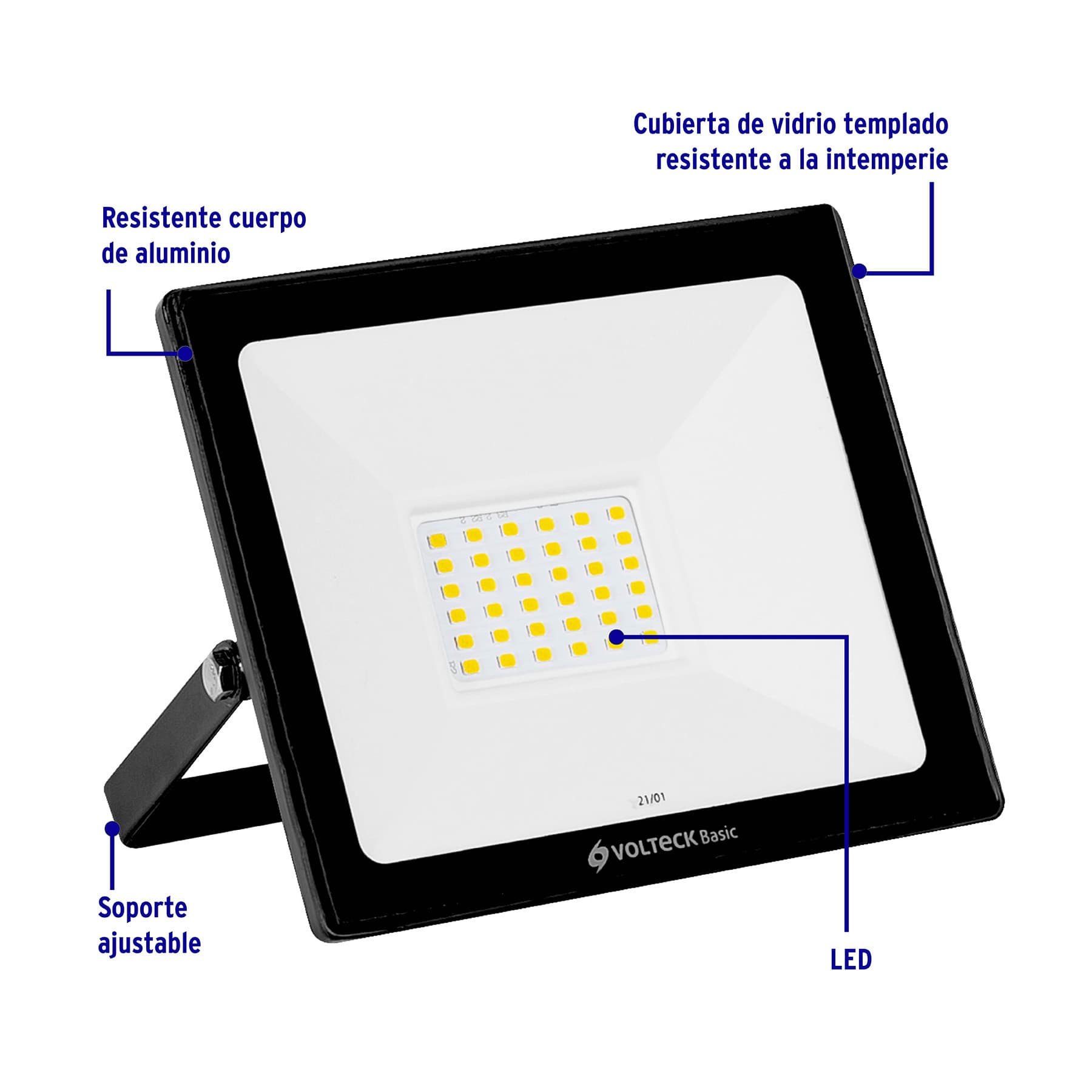 Reflector ultra delgado LED 30 W luz de día - Imagen 3