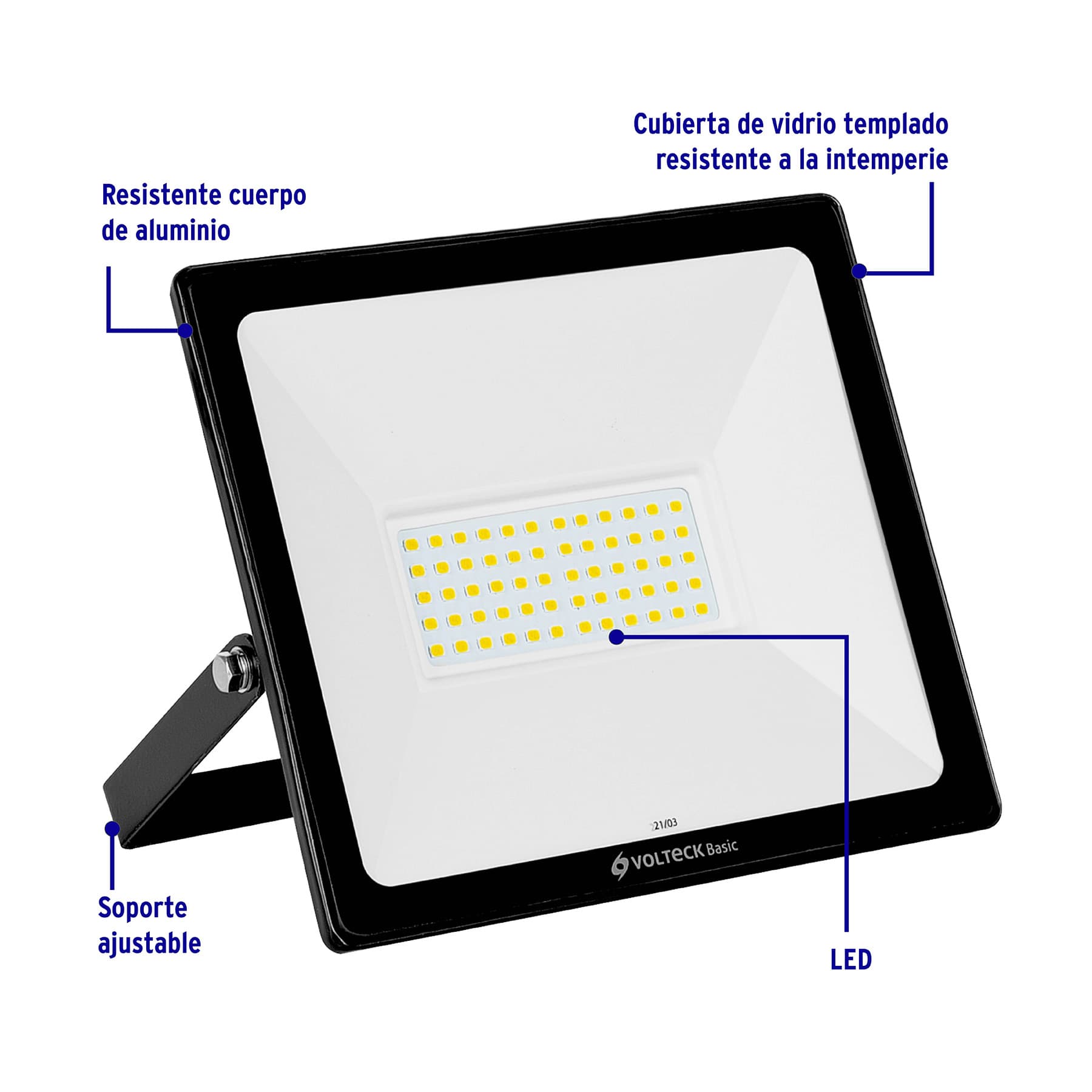 Reflector ultra delgado LED 50 W luz de día - Imagen 4