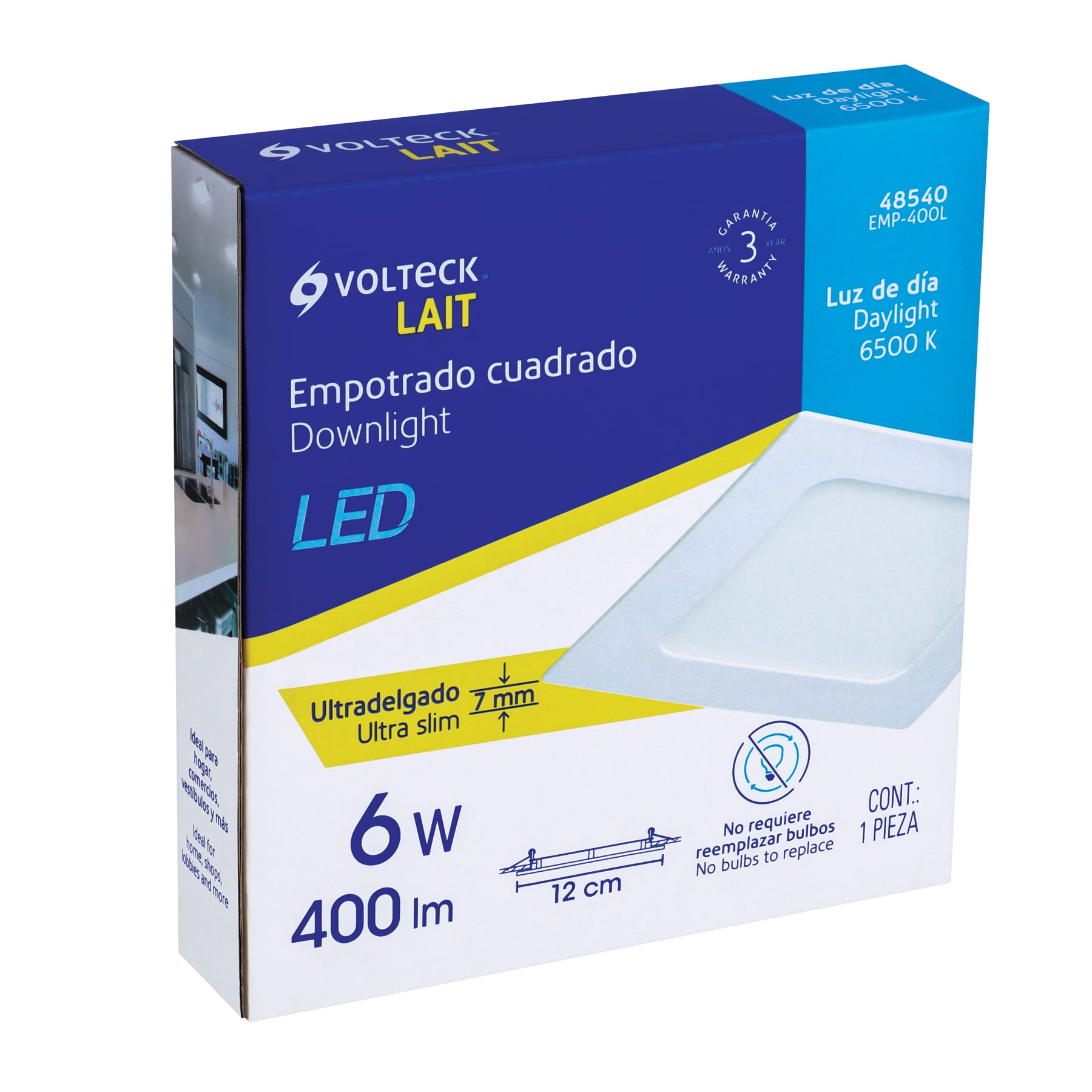 Luminario ultradelgado de empotrar 6W luz de día - Imagen 2