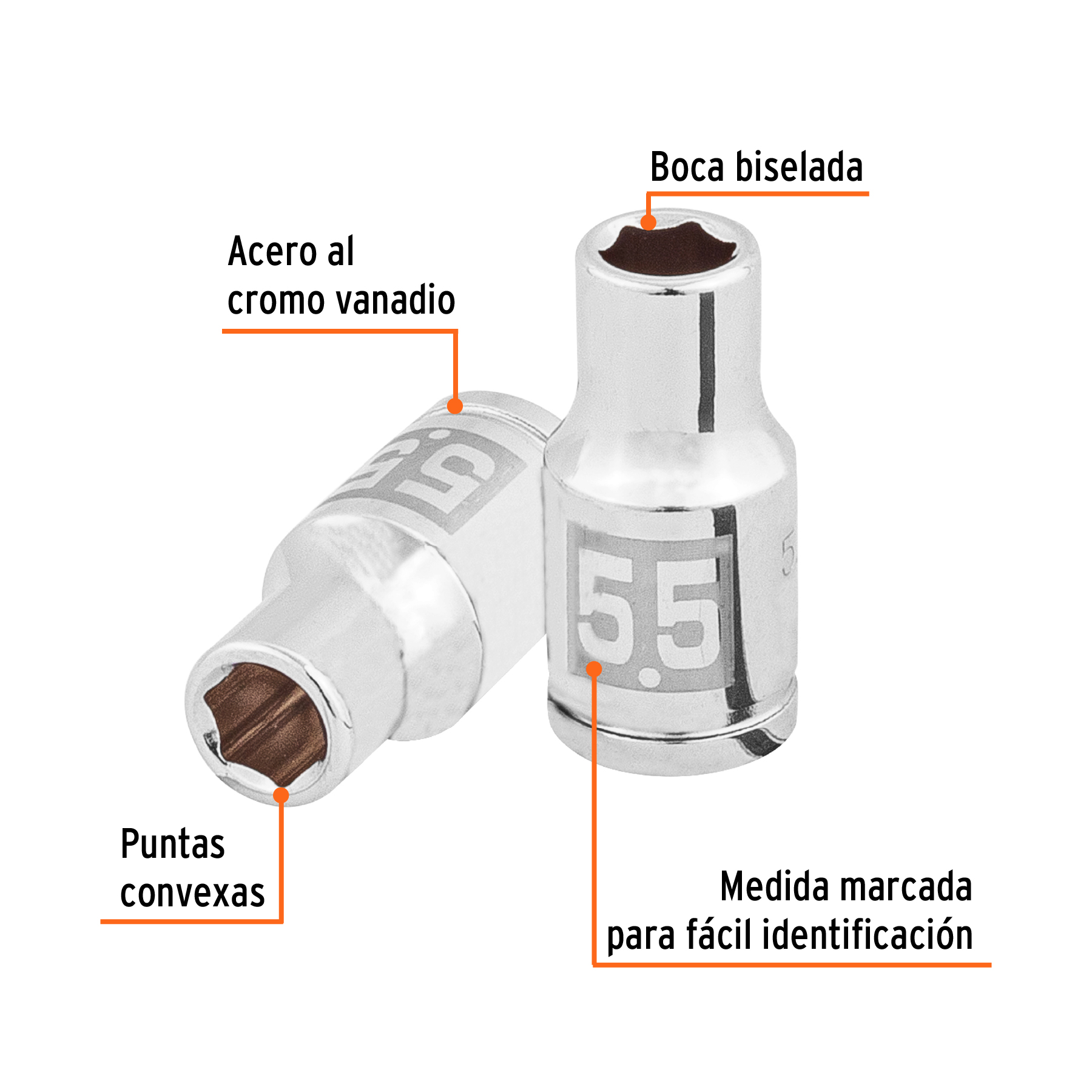 Copa de 5.5 mm 6 puntas, raíz 1/4" - Imagen 3