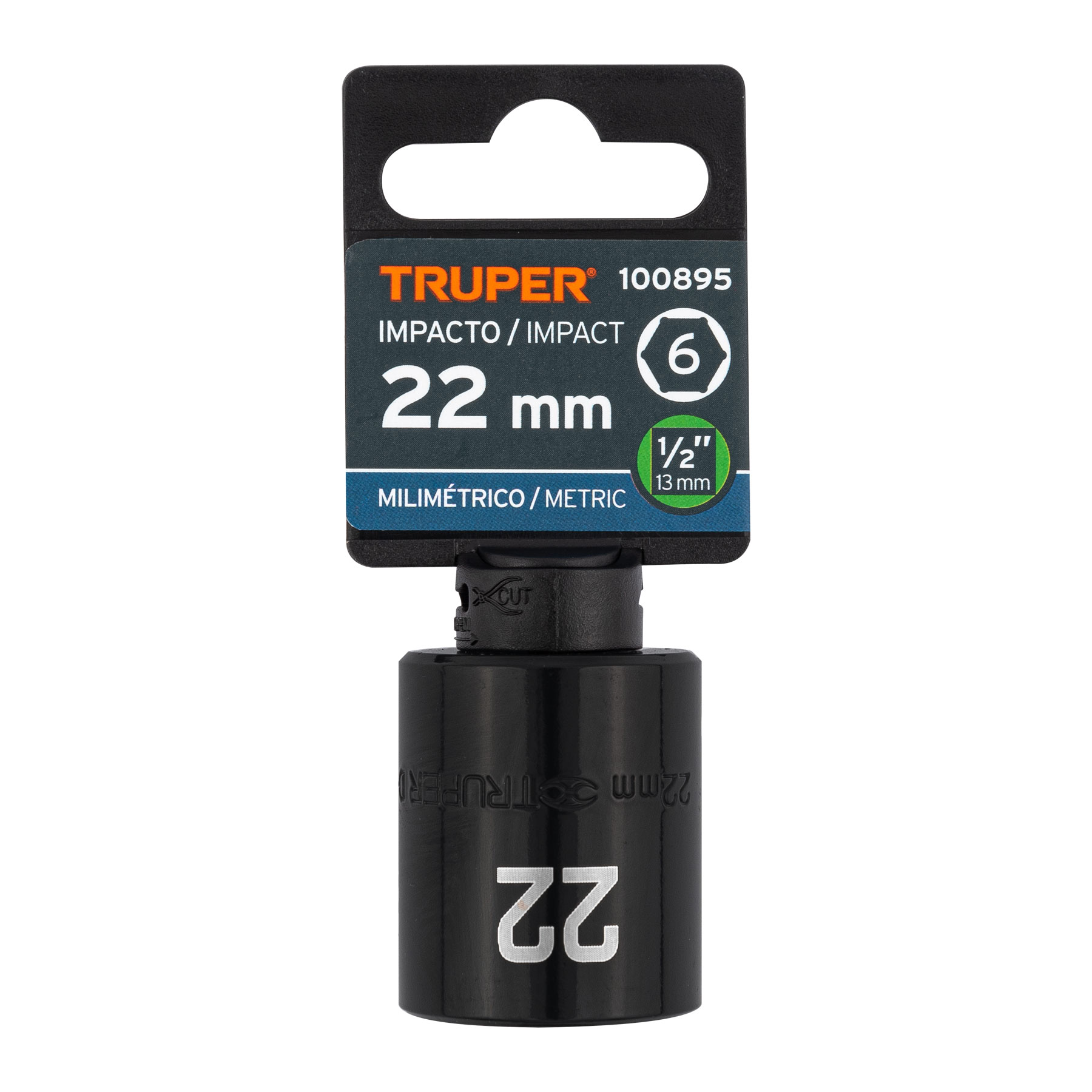 Copa de impacto de 22 mm 6 puntas, raíz 1/2" - Imagen 2