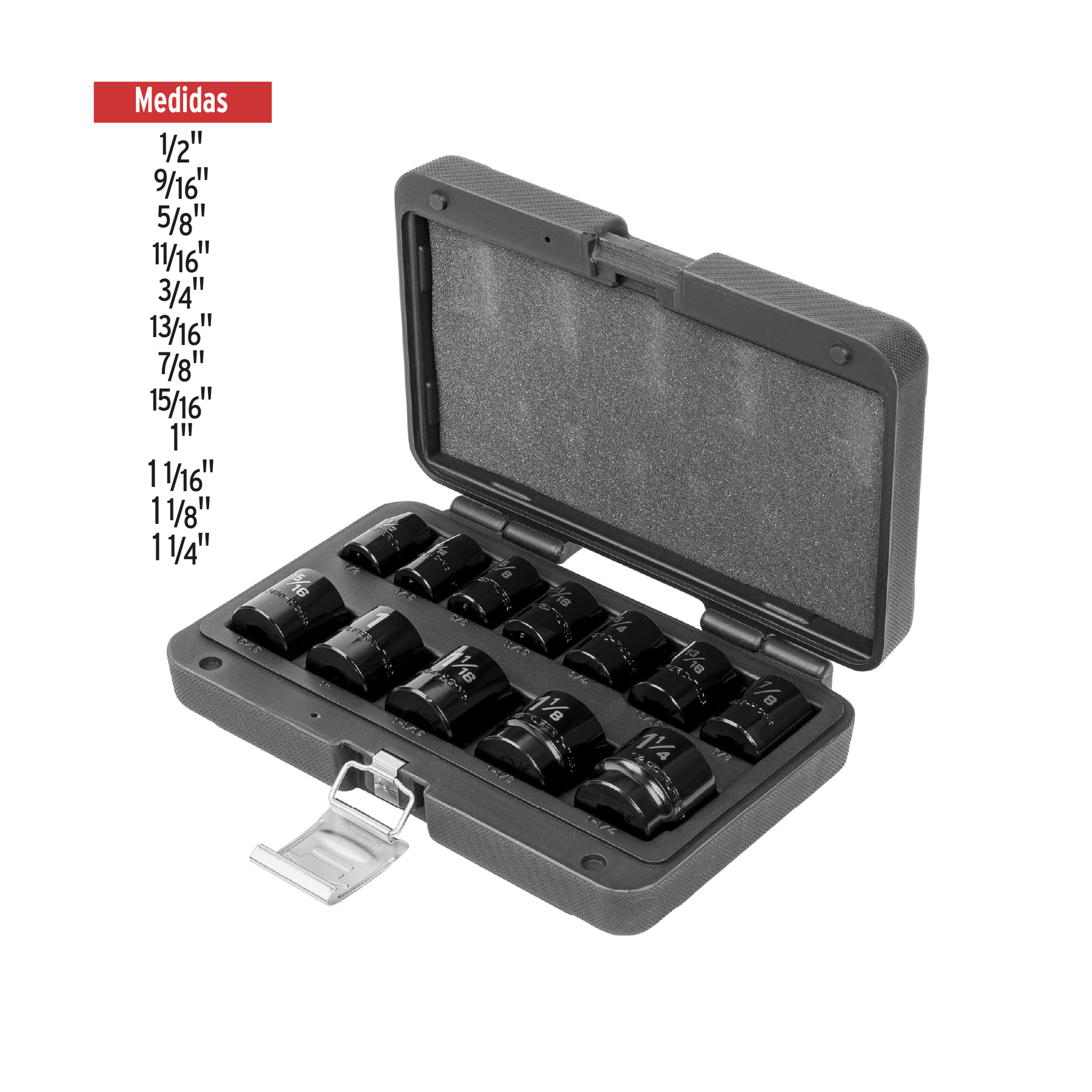 Juego de 12 copas de impacto raíz 1/2" 6 puntas std - Imagen 3