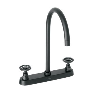 Mezcladora p/fregadero manerales redondos negro mate