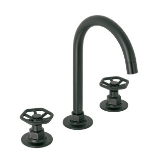 Mezcladora p/lavabo taladros separados redondos negro