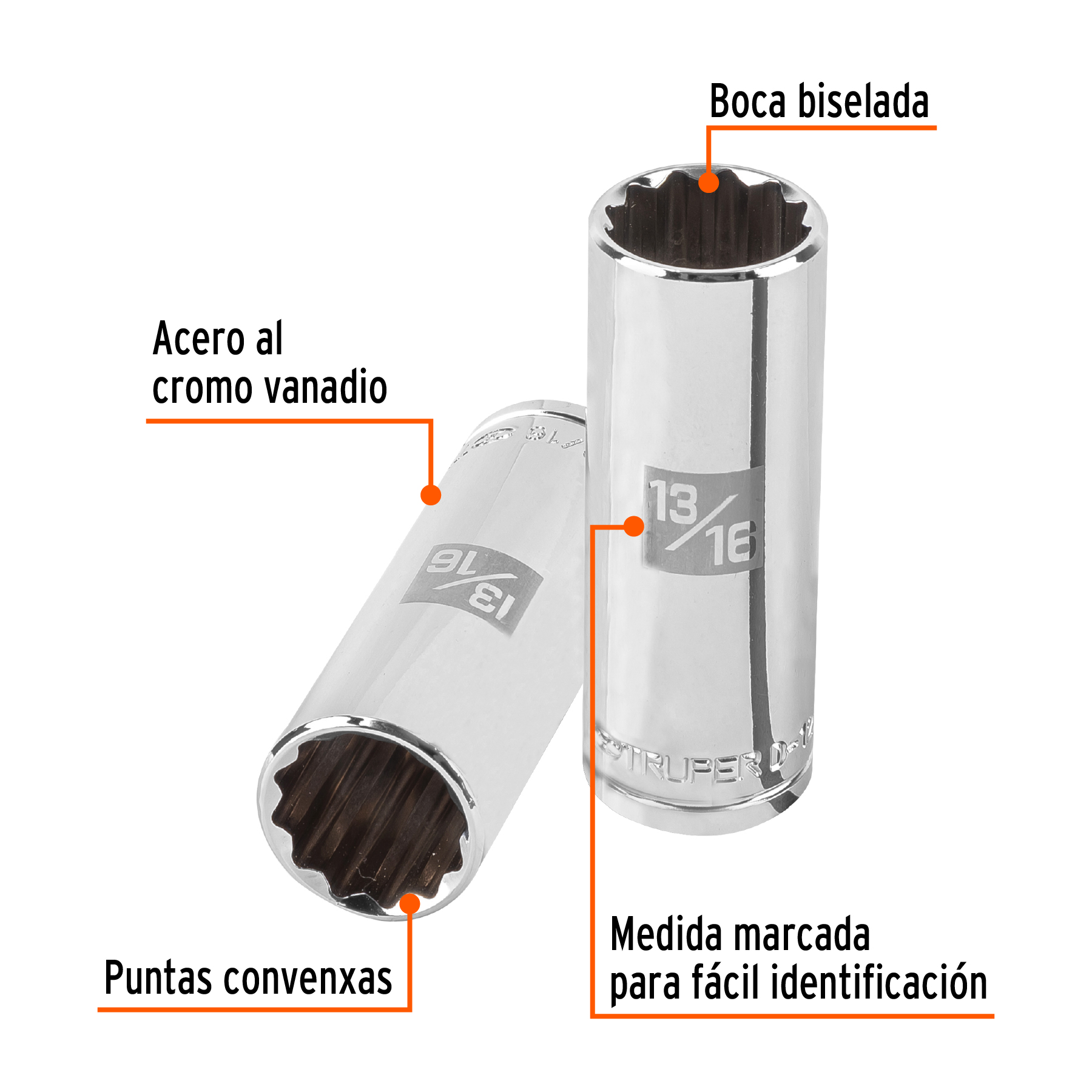 Copa larga de 13/16" 12 puntas raíz 1/2" - Imagen 3