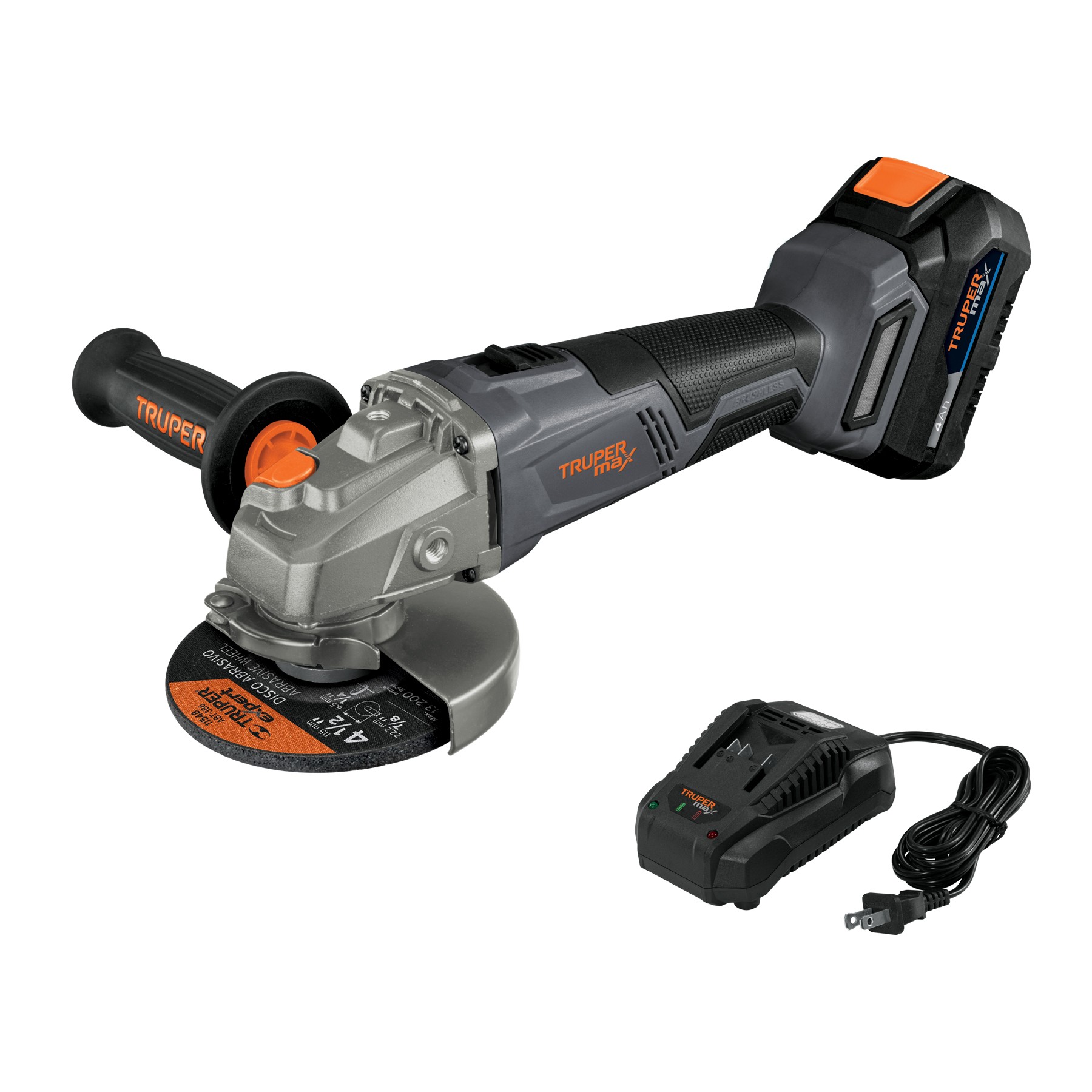 Esmeriladora angular inalámbrica 4-1/2" 20V sin carbones