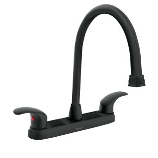 Mezcladora negro 8" para lavabo cuello largo palanca