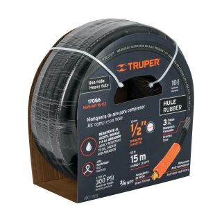 Manguera de hule para compresor 15 m x 1/2"