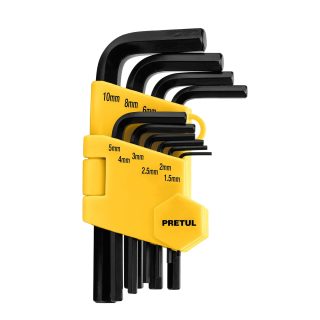 Juego 10 llaves allen mm punta hex Pretul