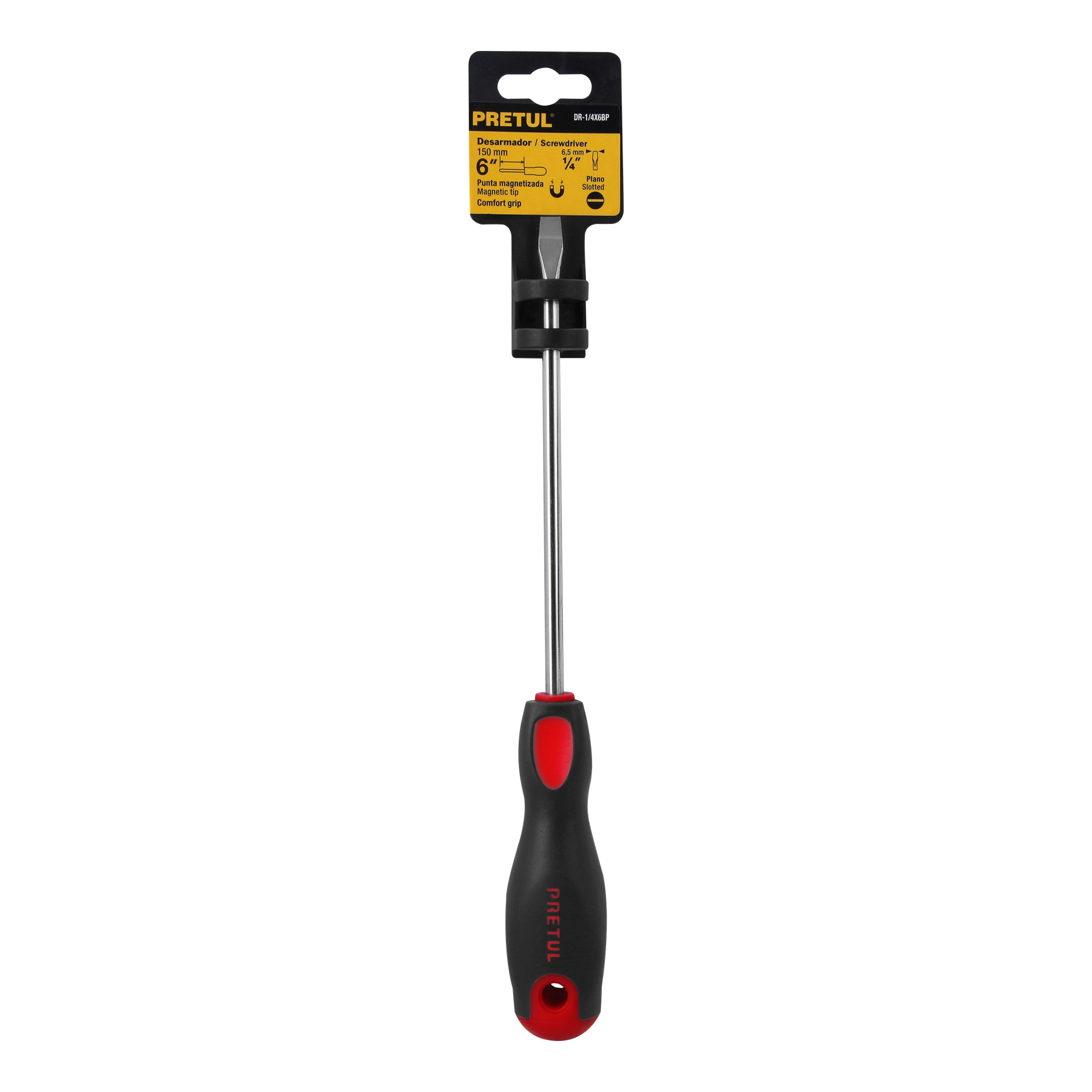 Desarmador plano 1/4" x 6" Comfort Grip Pretul - Imagen 2