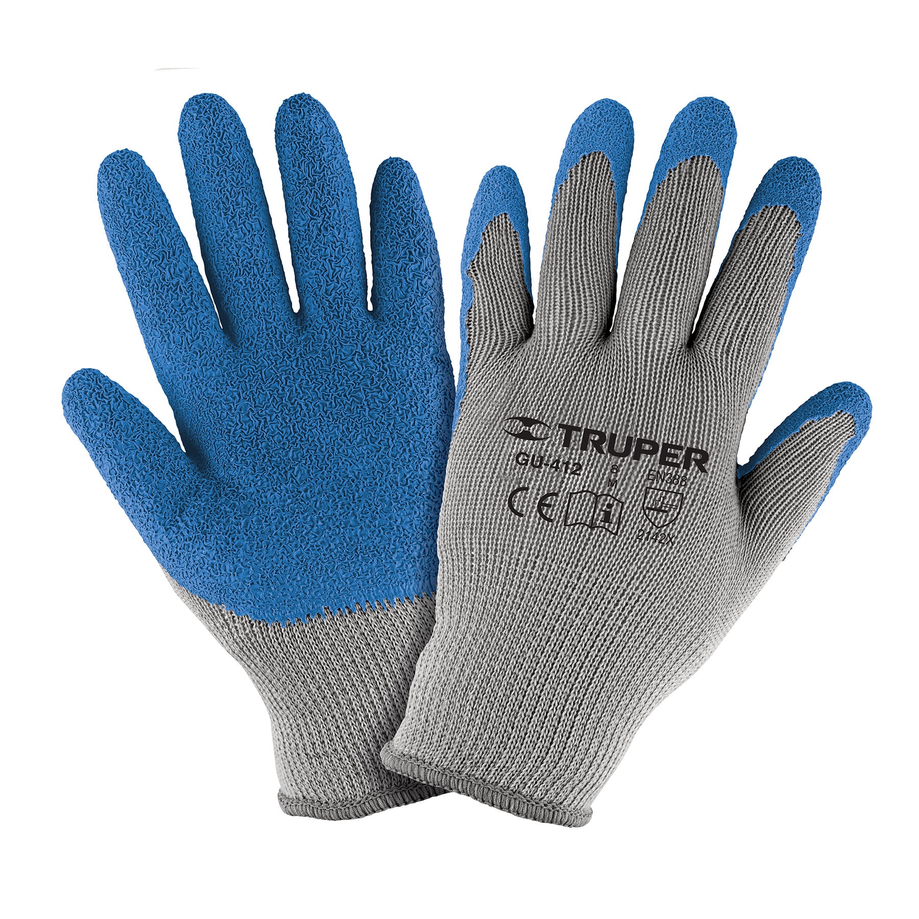 Guantes de poliéster recubiertos de latex talla M