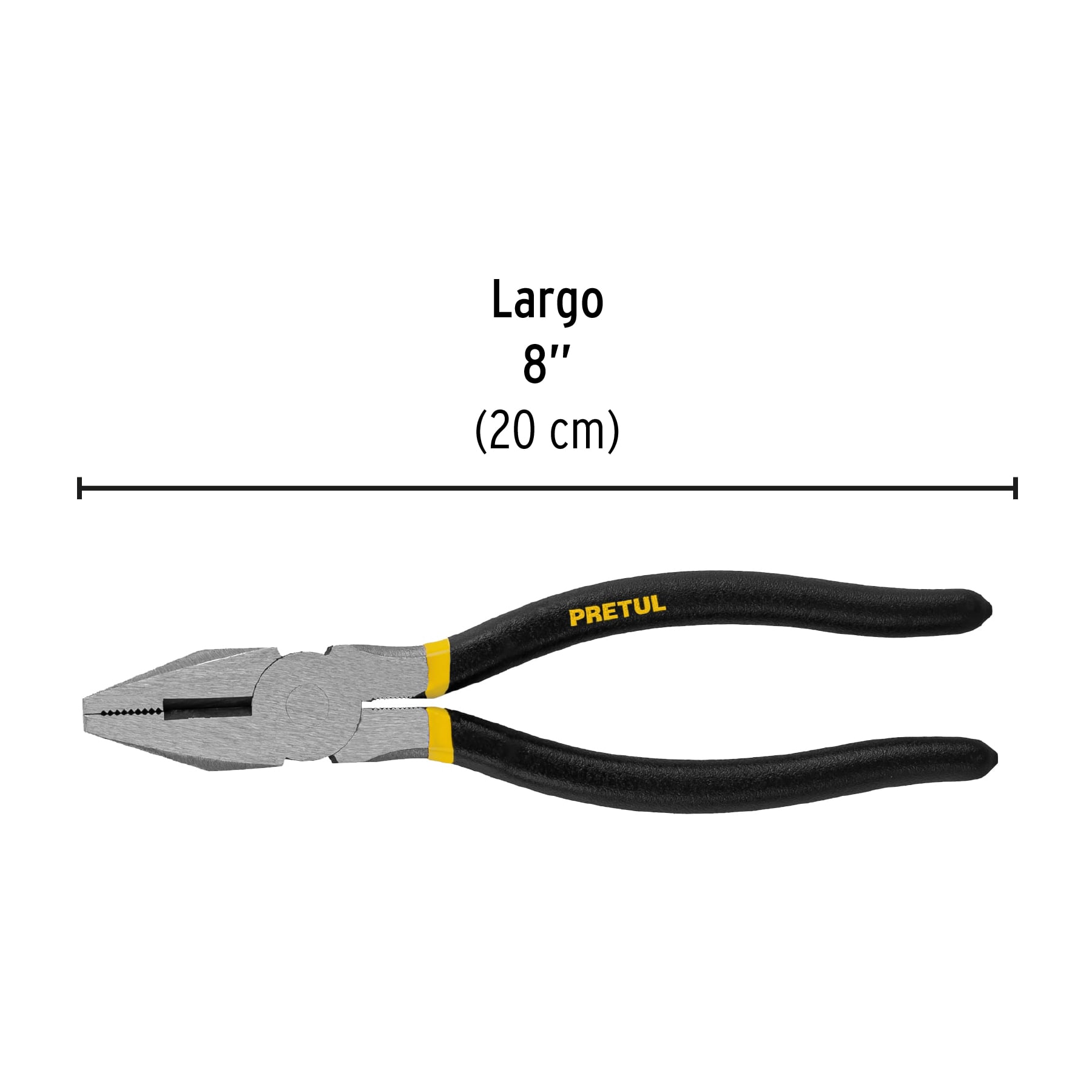Pinza para electricista 8" mango de PVC Pretul - Imagen 4