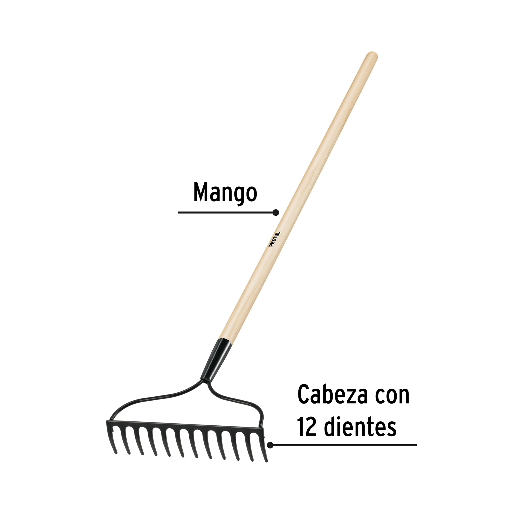 Rastrillo jardinero 12 dientes - Imagen 2