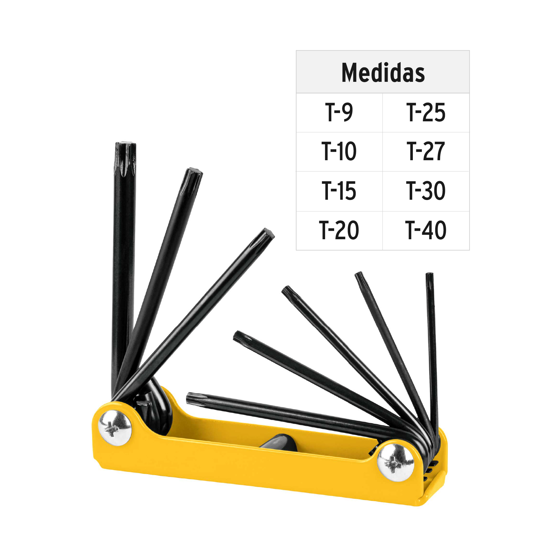 Juego de 8 llaves torx tipo navaja Pretul - Imagen 2
