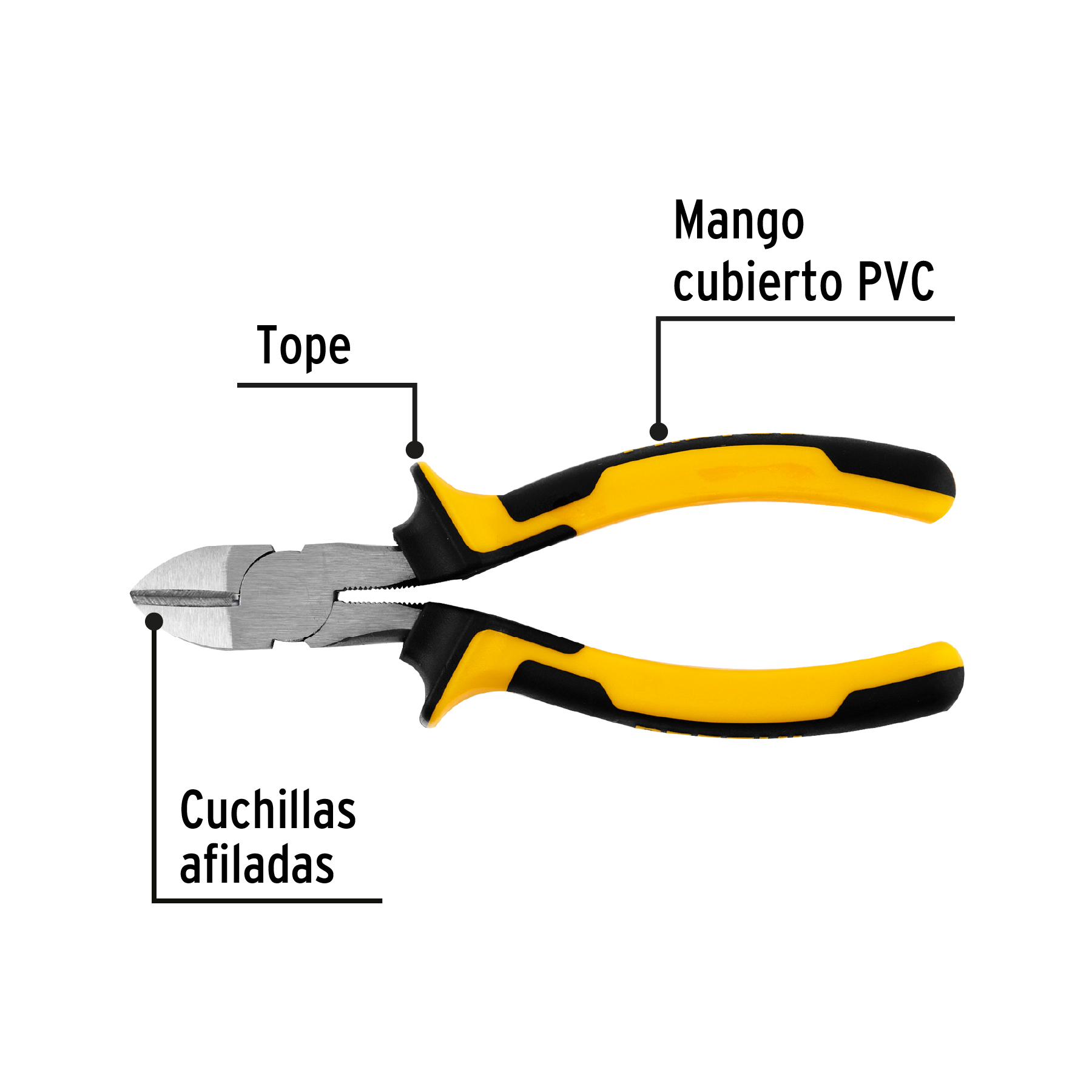 Pinza de corte diagonal 6" mango Comfort Grip Pretul - Imagen 4