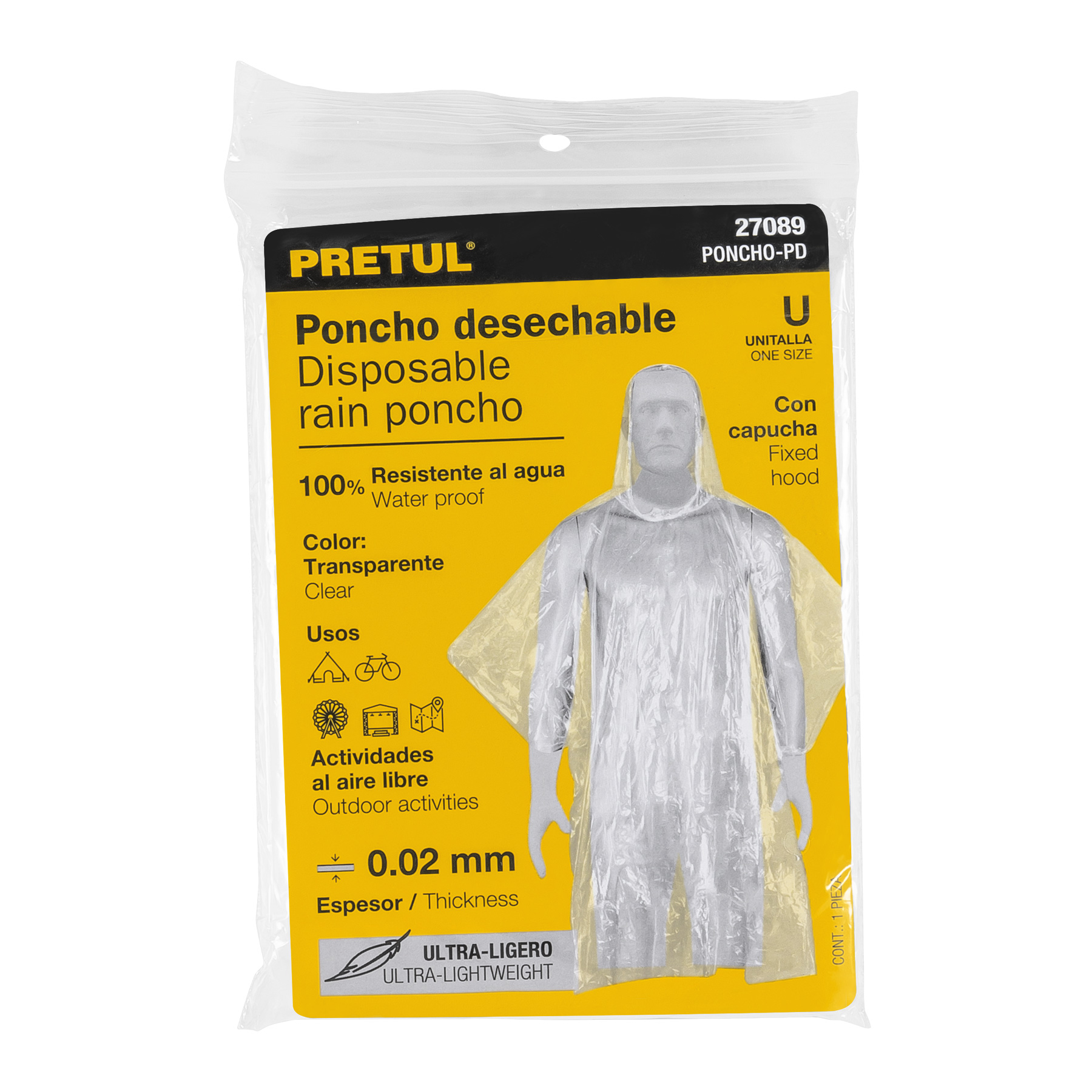 Poncho o capamanga desechable de polietileno Pretul - Imagen 3