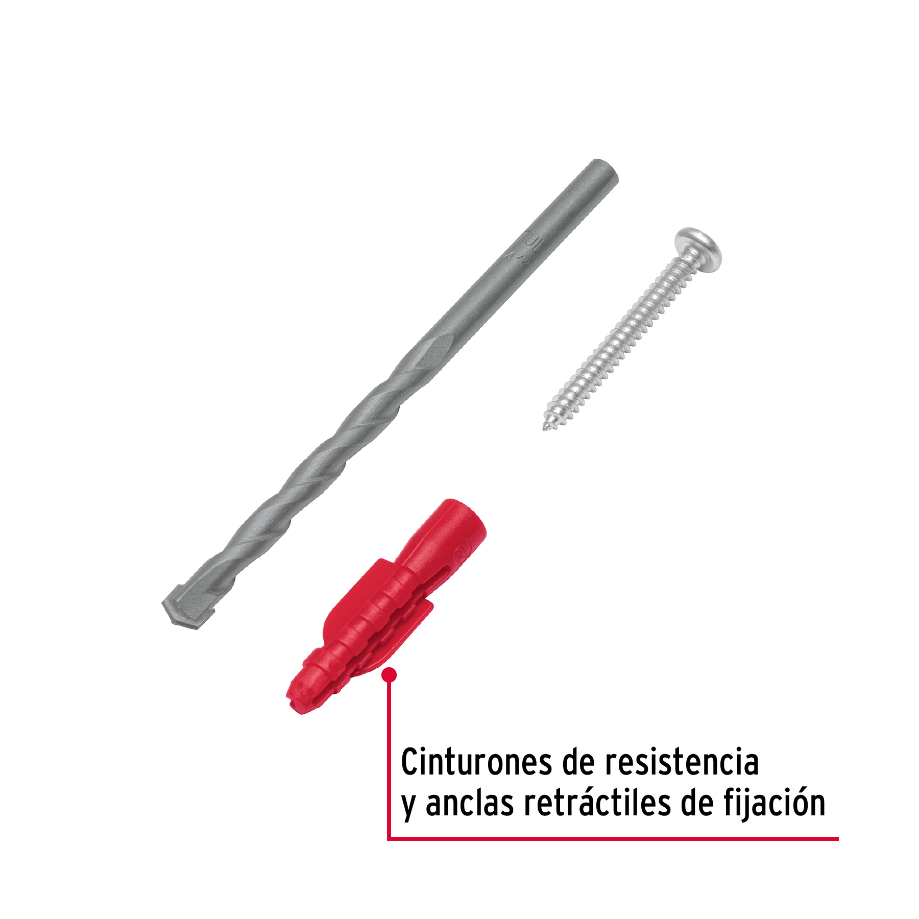 Kit de 20 taquetes 1/4" con tornillos #8 y 1 broca 1/4" - Imagen 3