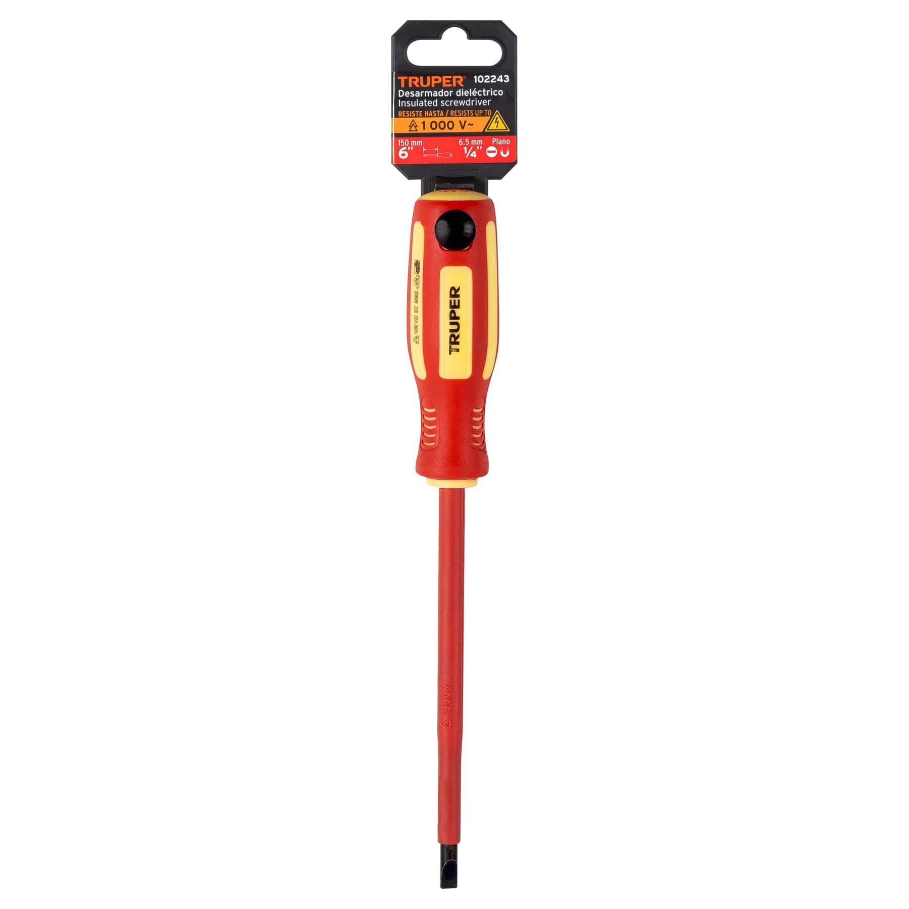 Desarmador dieléctrico plano 1/4" x 6" Truper - Imagen 2