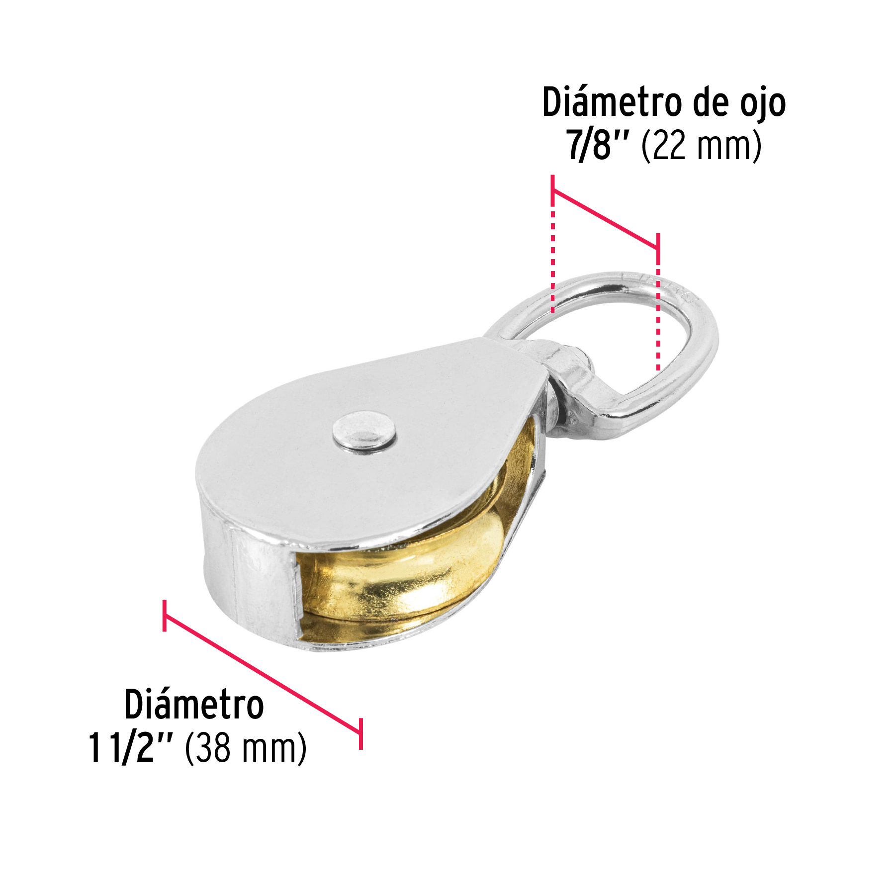 Garrucha metálica para noria de 1-1/2" - Imagen 4