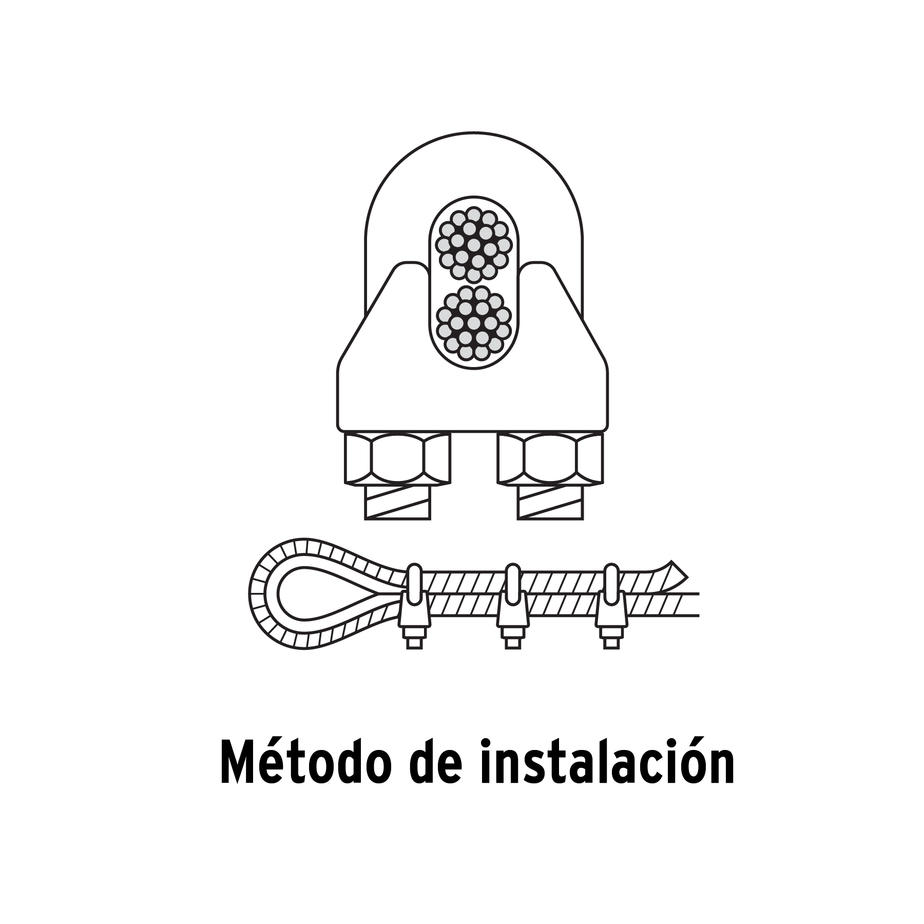 Blíster con 2 nudos de hierro p/cable de 5/16" - Imagen 5