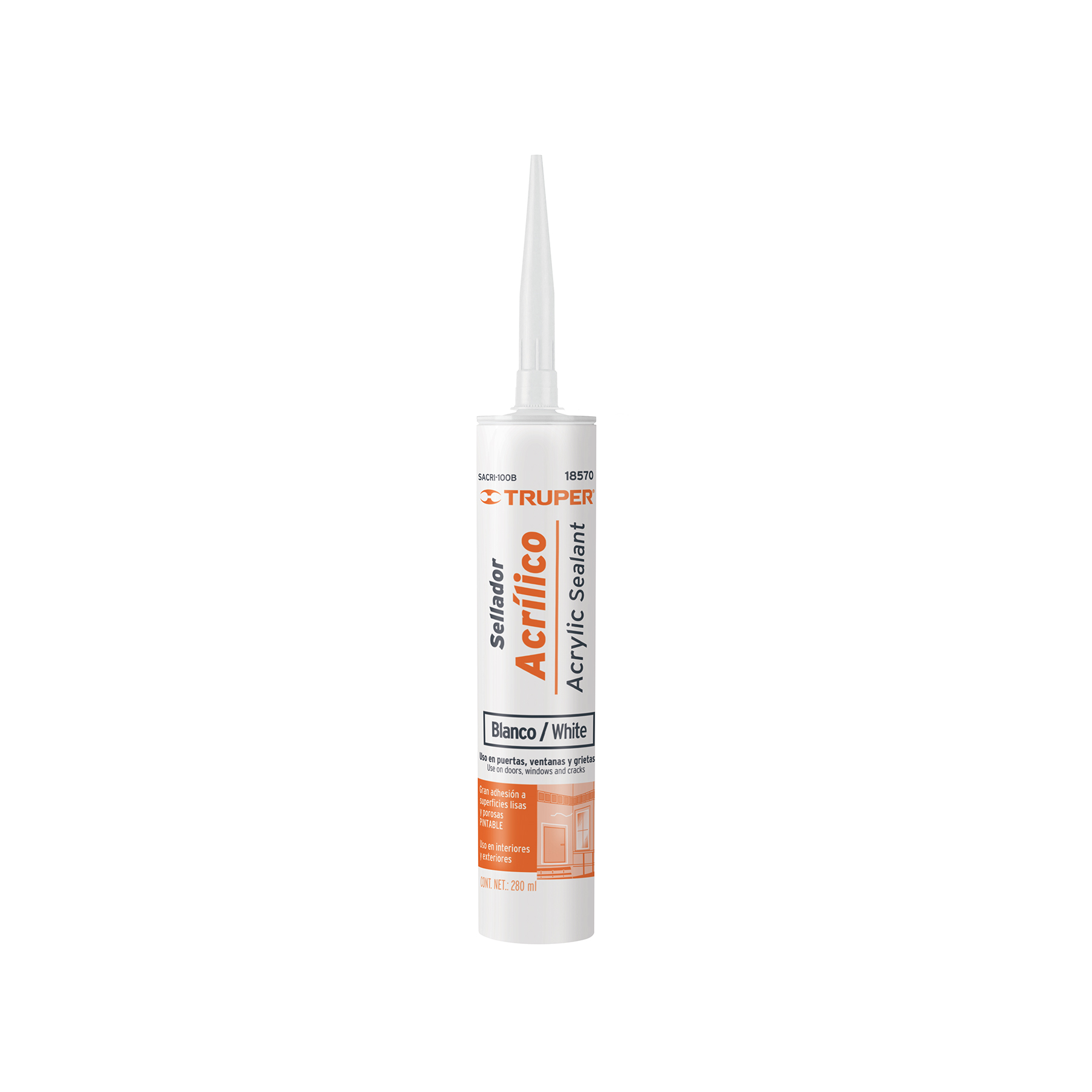 Sellador acrilico de 280 ml blanco Truper