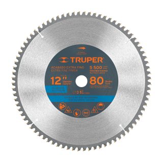 Disco sierra 12" para aluminio 80 dientes centro 1" Truper