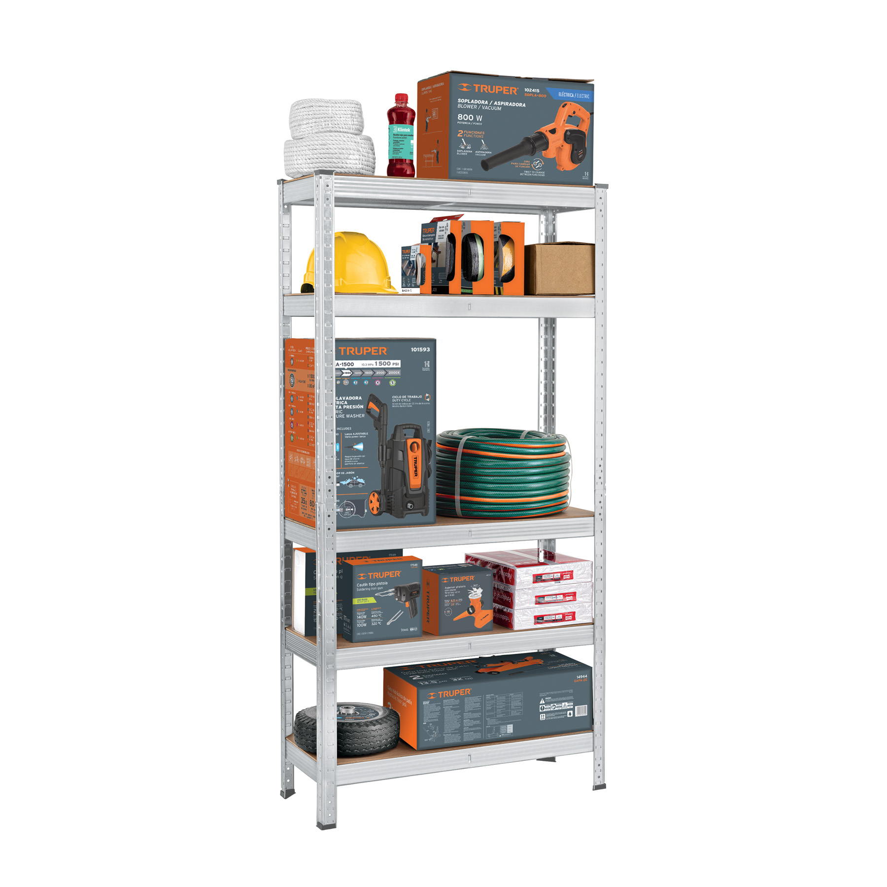 Estante metálico 5 repisas MDF cap. 77 lb PRETUL