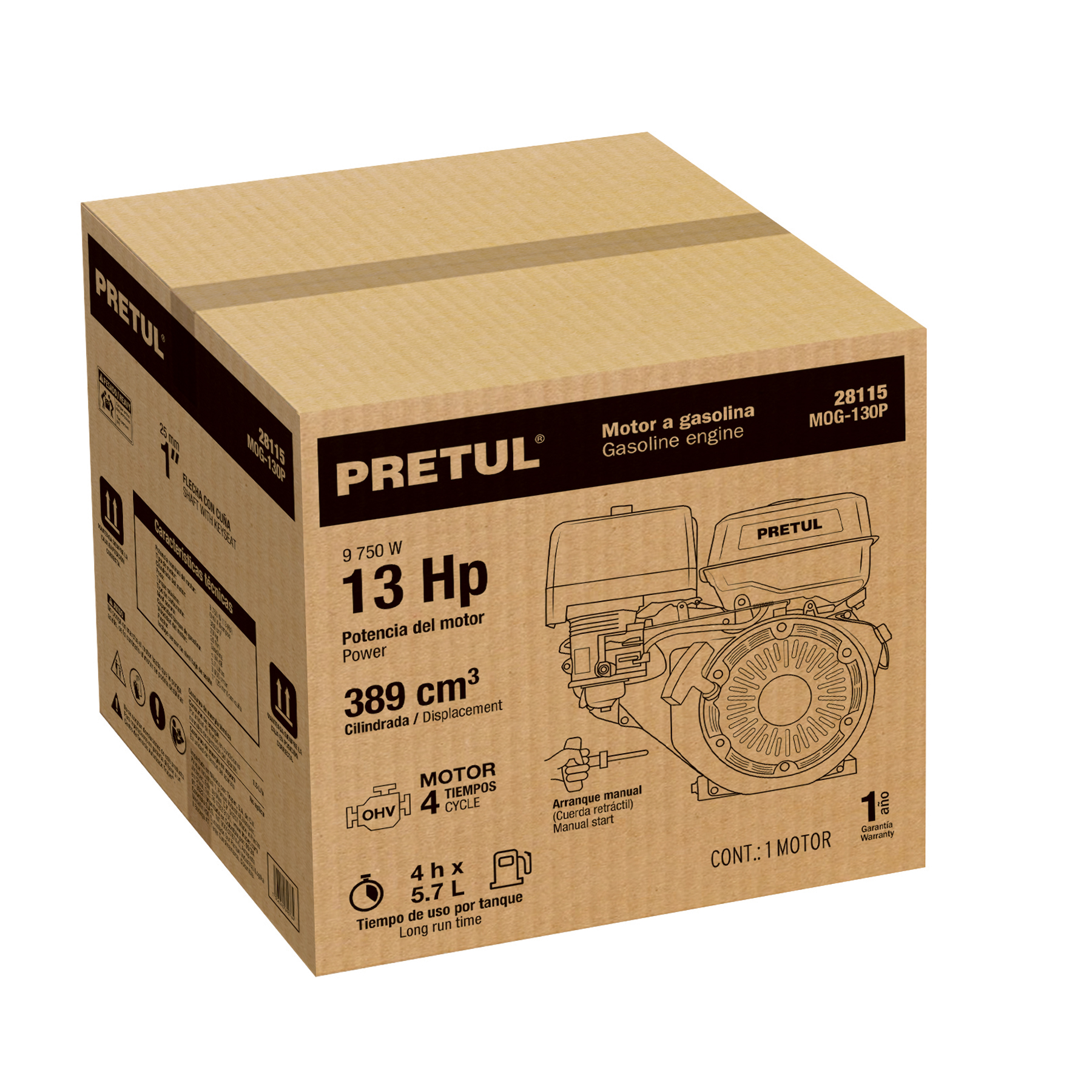 Motor a gasolina 13 HP Pretul - Imagen 2