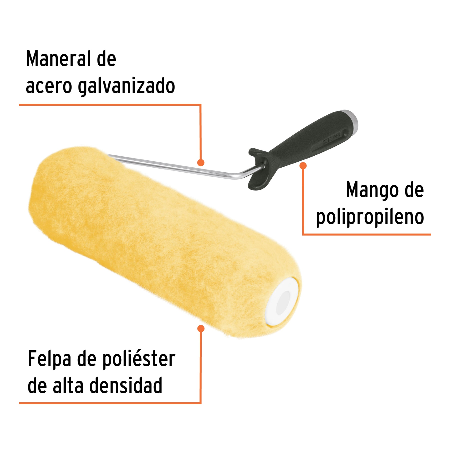 Rodillo para pintar 9" x 3/4" superficies rugosas Truper - Imagen 3