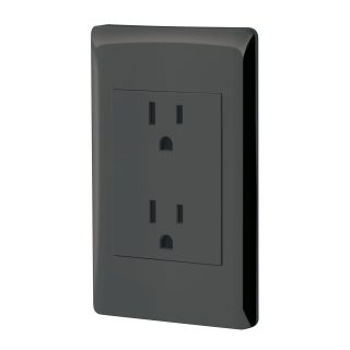 Placa armada negra contacto dúplex Lisboa