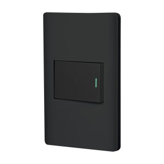 Placa armada negra 1 interruptor de 3 vías Lisboa