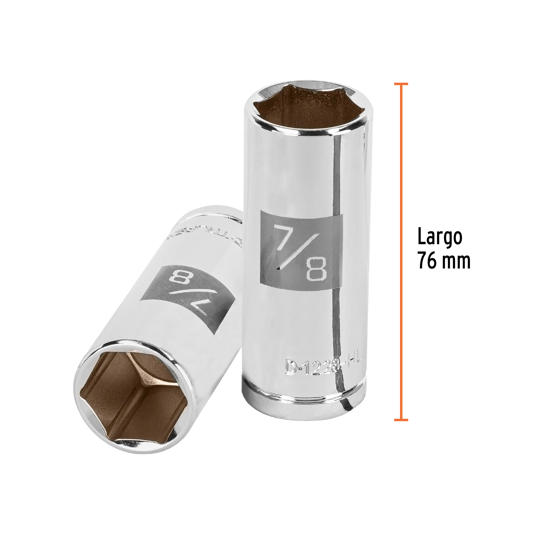 Copa larga de 7/8" 6 puntas raíz 1/2" Truper - Imagen 4