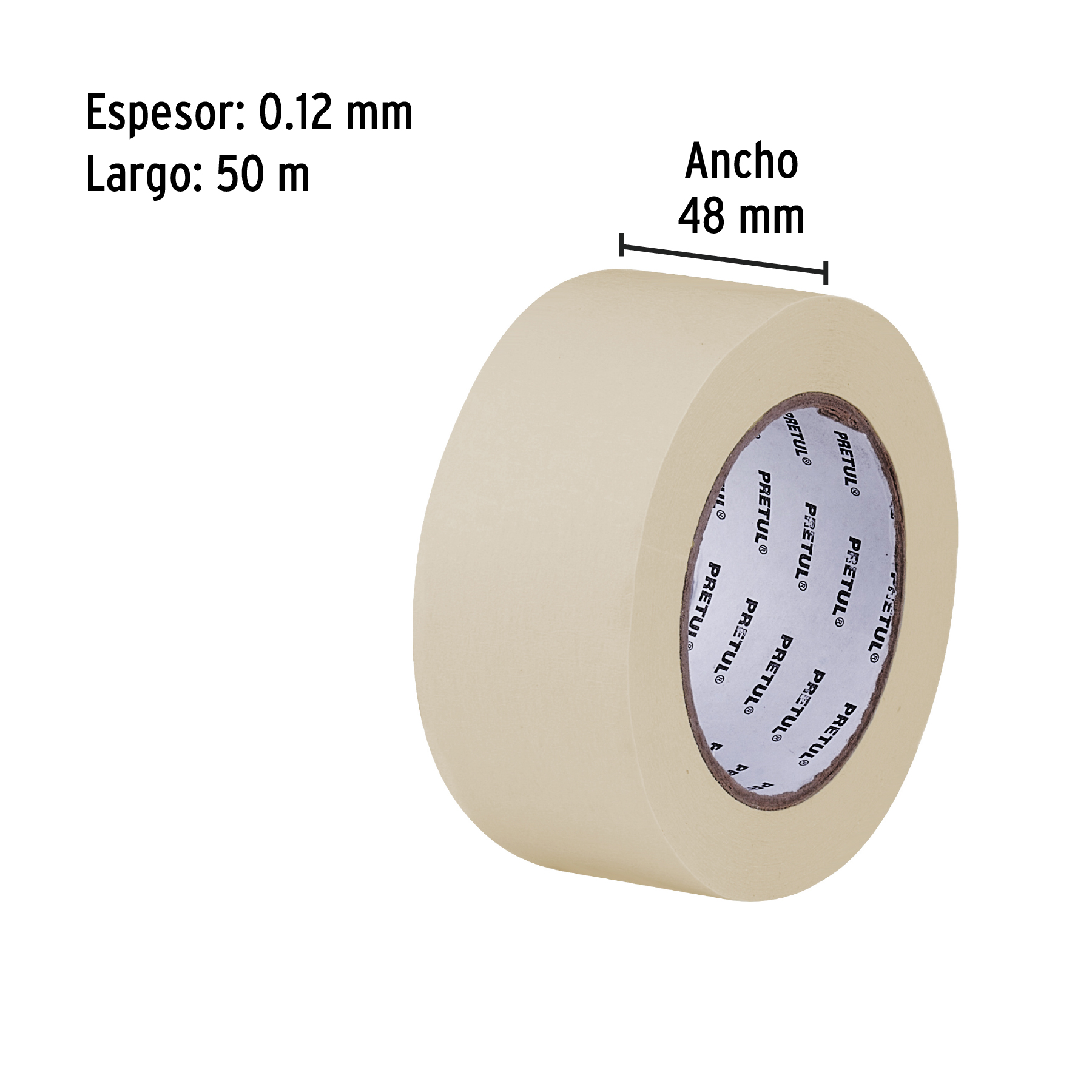 Cinta masking tape de 2" x 50 m Pretul - Imagen 2