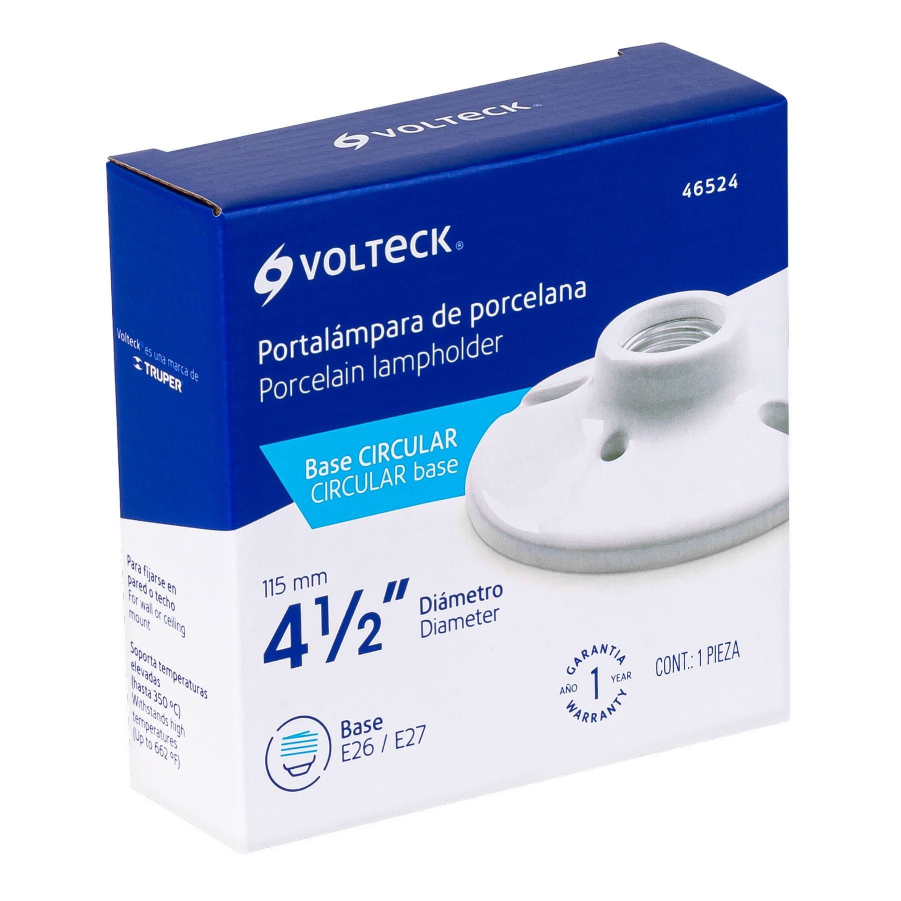 Plafonera de porcelana 4-1/2" Volteck - Imagen 2