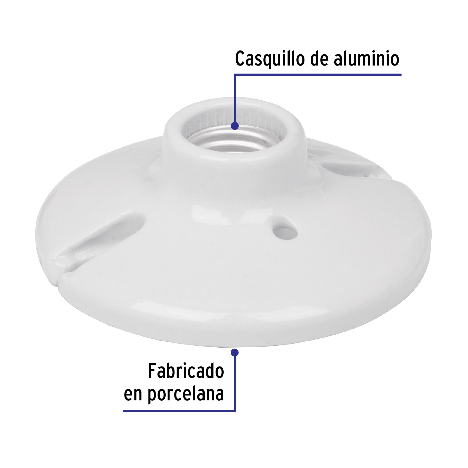 Plafonera de porcelana 4-1/2" Volteck - Imagen 3