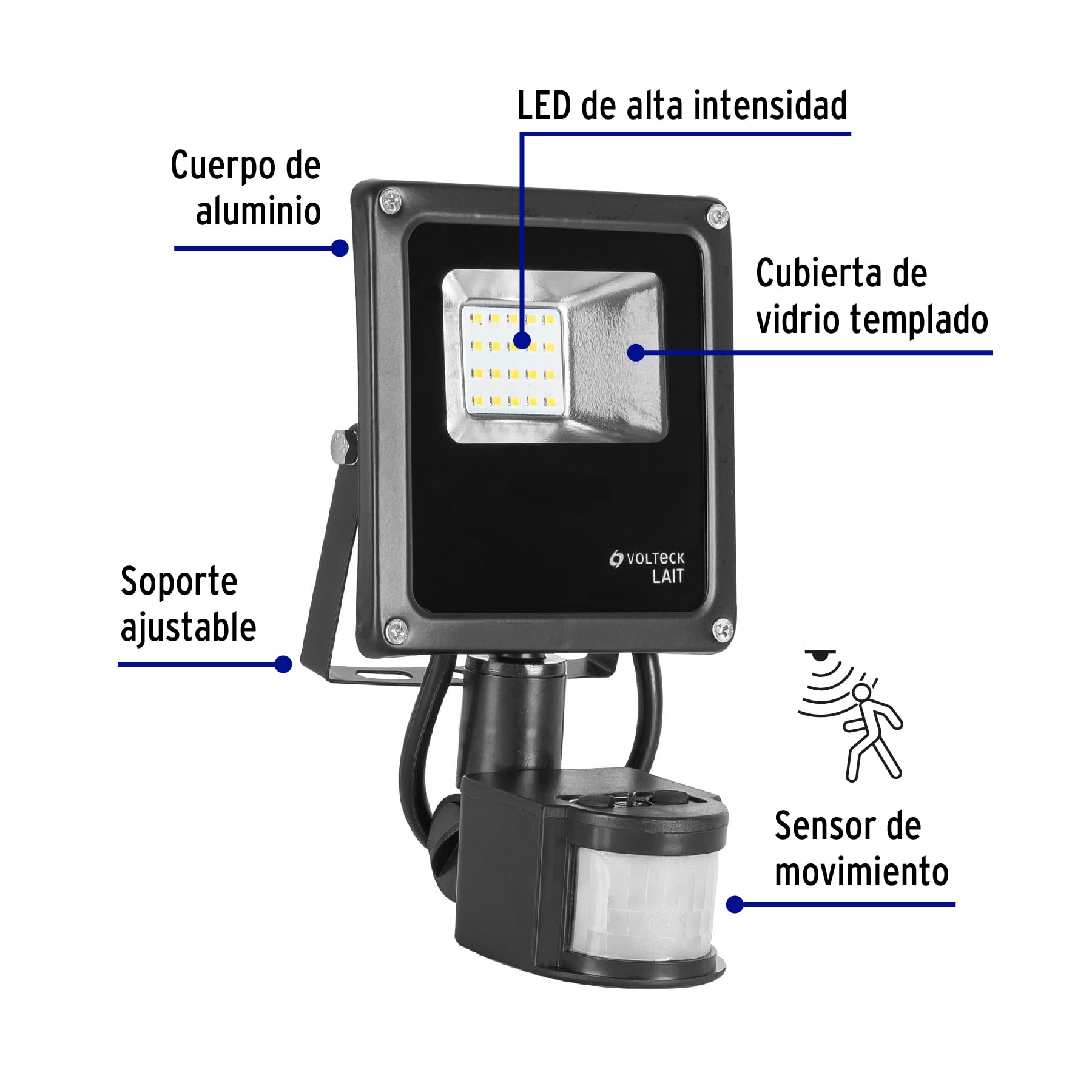 Reflector LED 10 W alta intensidad con sensor de movimiento - Imagen 3