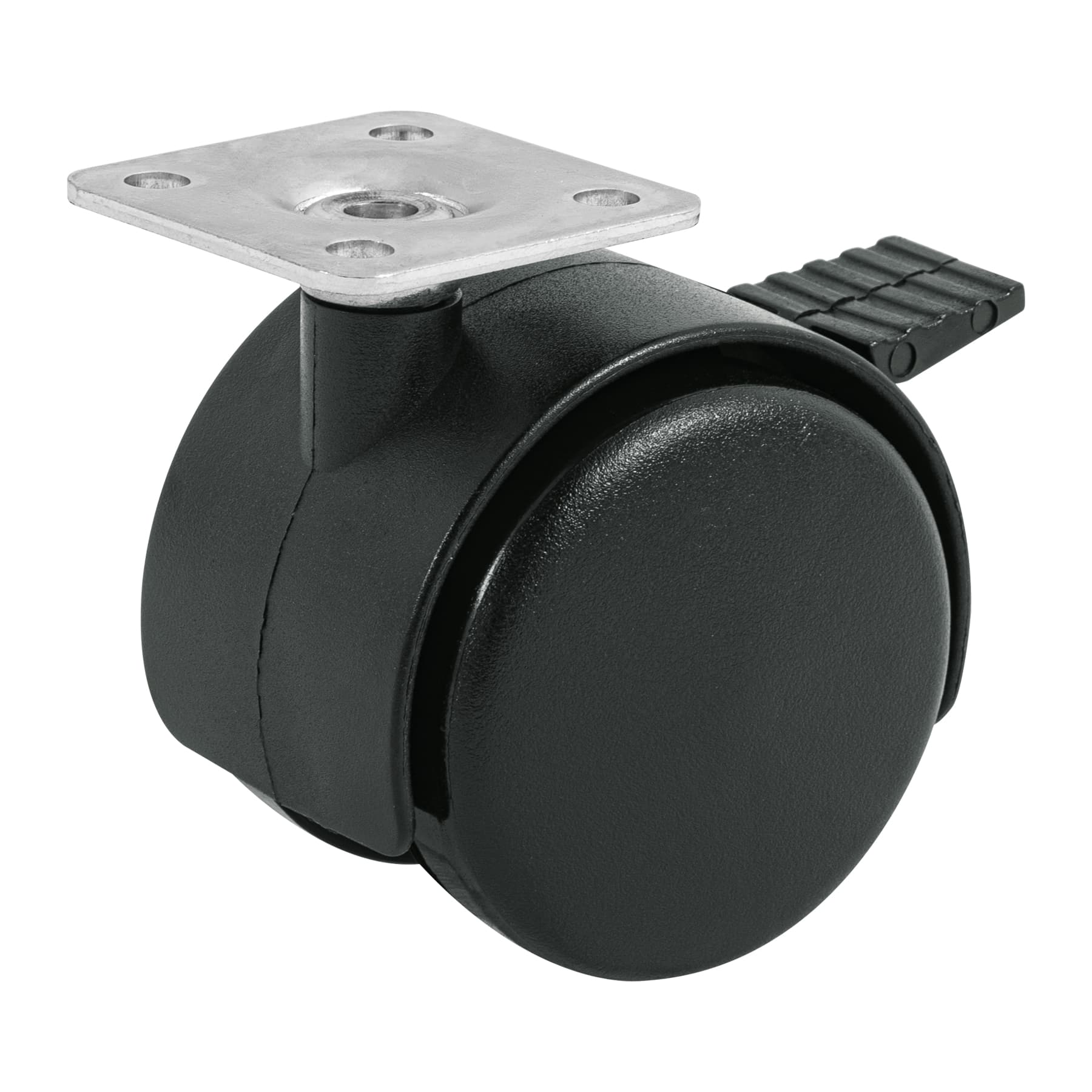 Rueda tipo yoyo de 50 mm con placa con freno Fiero