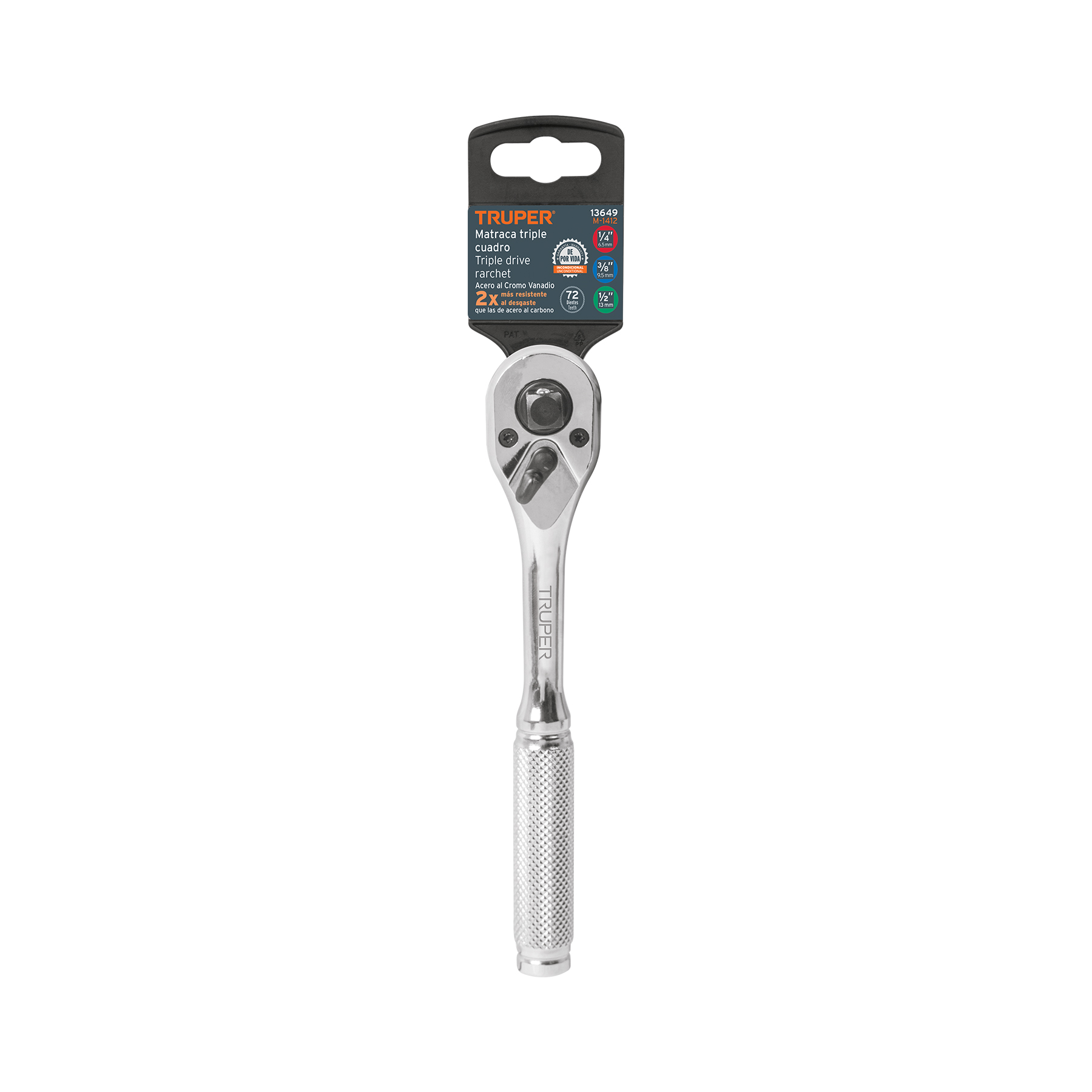 Ratch triple cuadros 1/4" 3/8" y 1/2" Truper - Imagen 2