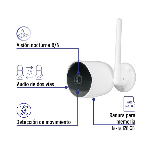 Cámara WiFi Tipo Bala 2MP, Volteck - Imagen 5