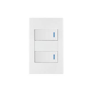 Placa armada 2 interruptores 1 módulo Española blanco